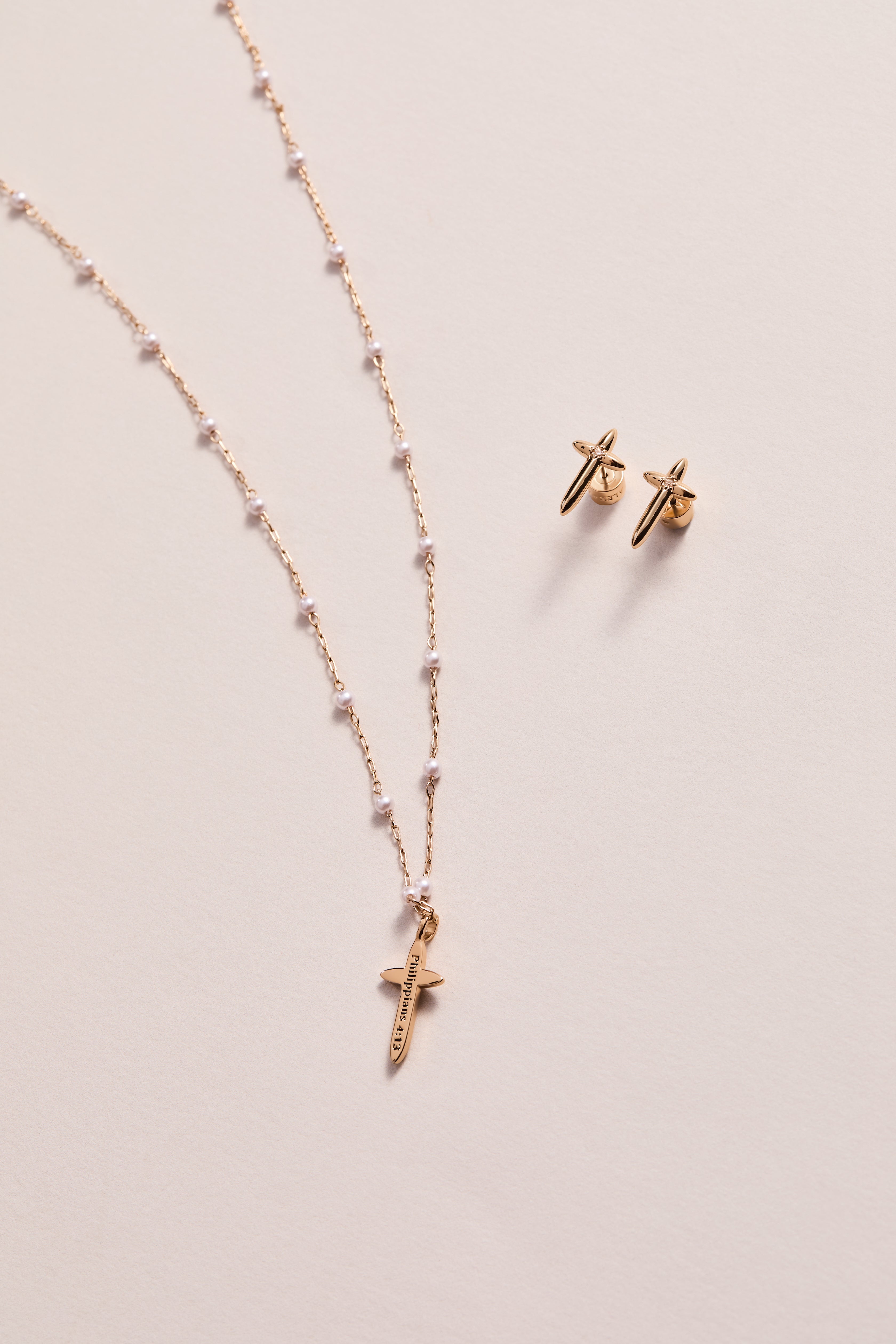 4:13 Cross Stud Earrings - Aaria Tees Aaria Tees