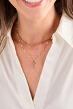 Cross 4:13 Pearl Rosary Chain Pendant Necklace - Aaria Tees Aaria Tees