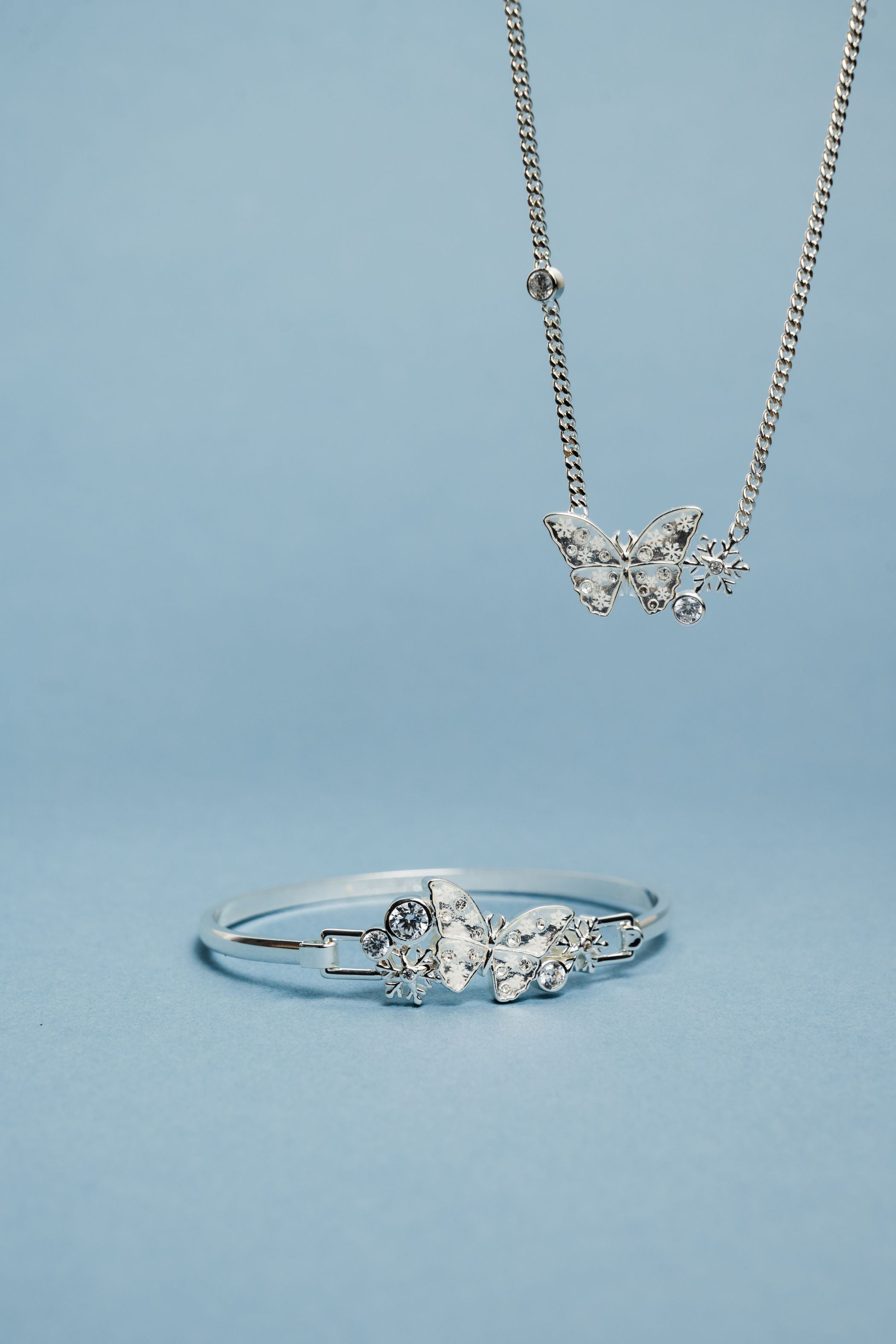 Glass Butterfly Inline Necklace - Aaria Tees Aaria Tees