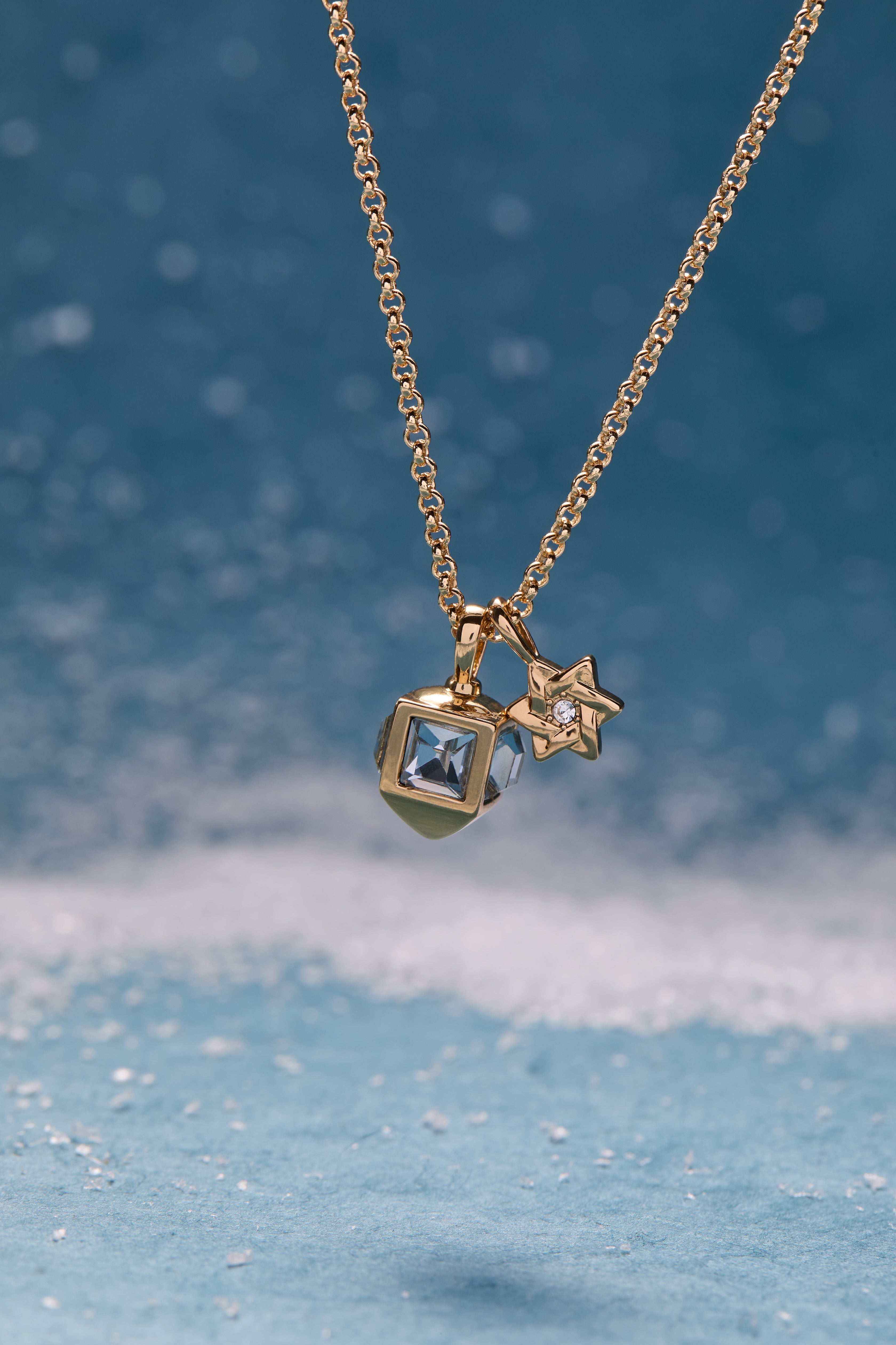 Hanukkah Star of David and Dreidel Pendant Necklace - Aaria Tees Aaria Tees