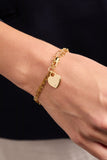 Heart Charm Double Paperclip Chain Bracelet - Aaria Tees Aaria Tees