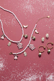 Pink Christmas Beaded Charm Necklace - Aaria Tees Aaria Tees
