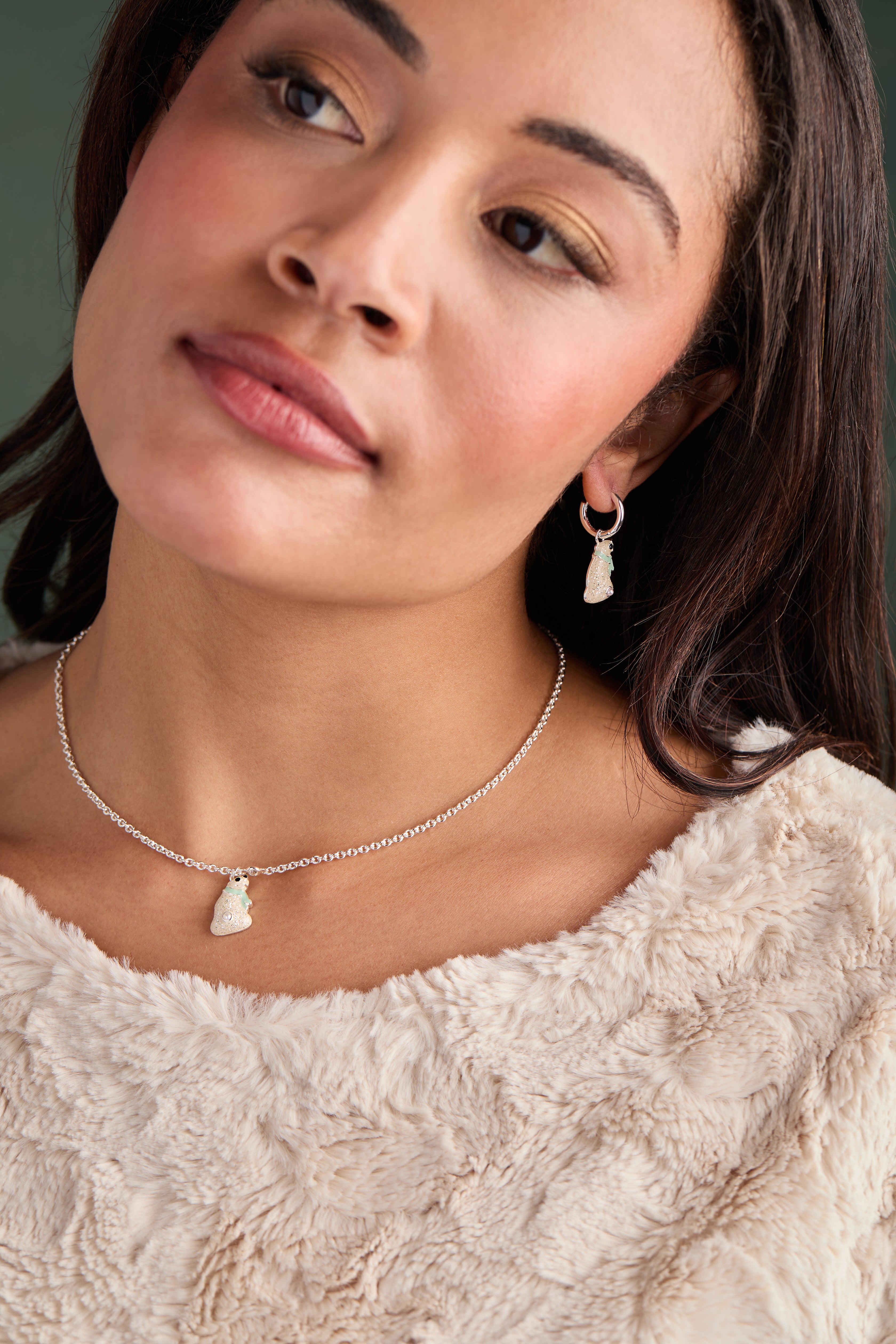 Polar Bear Pendant Necklace - Aaria Tees Aaria Tees