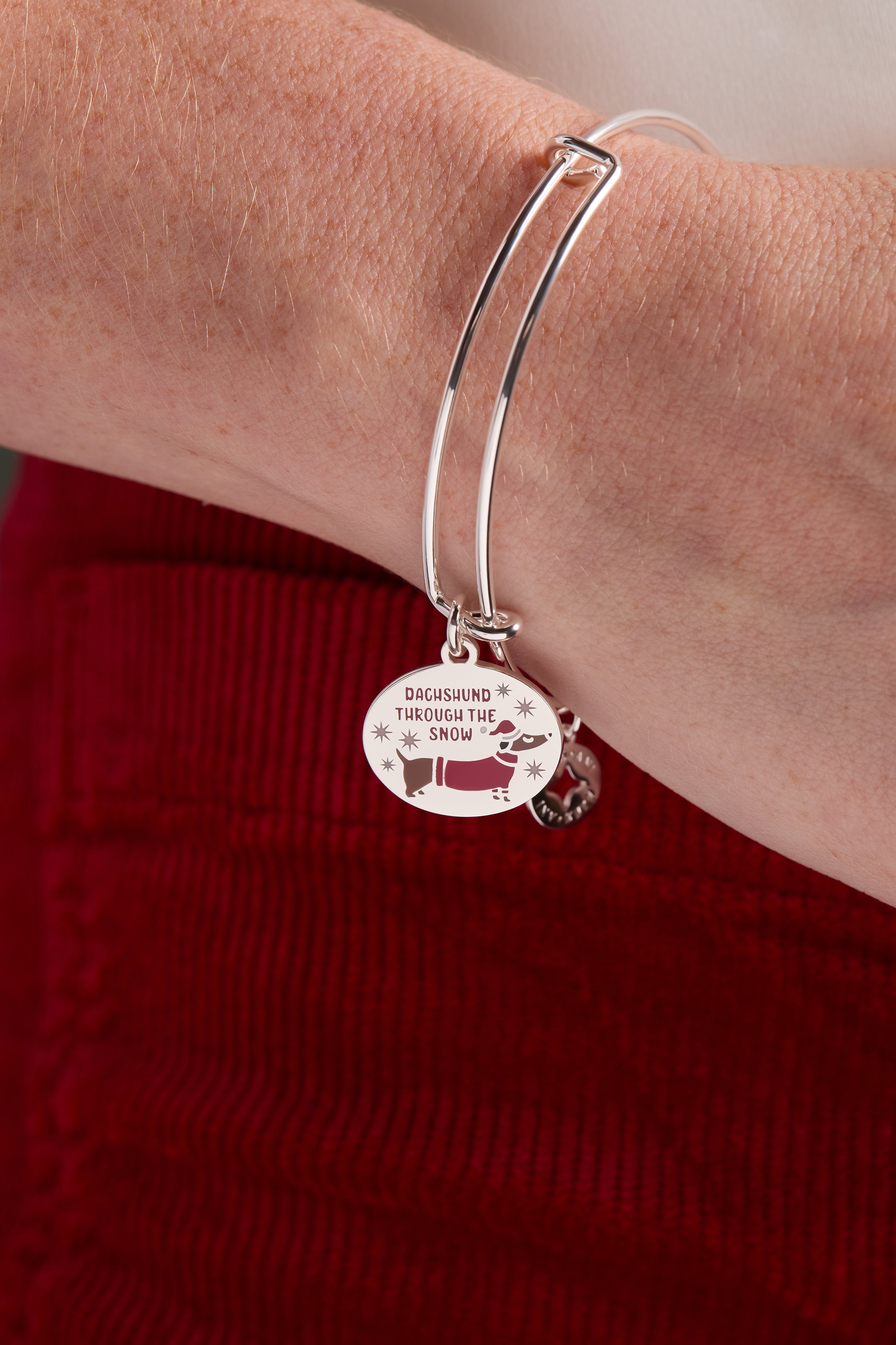 'Dachshund Through The Snow' Dog Charm Bangle - Aaria Tees Aaria Tees