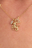 Capricorn Zodiac Charm Cluster Necklace - Aaria Tees Aaria Tees