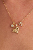 Aries Zodiac Charm Cluster Necklace - Aaria Tees Aaria Tees