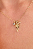 Aquarius Zodiac Charm Cluster Necklace - Aaria Tees Aaria Tees