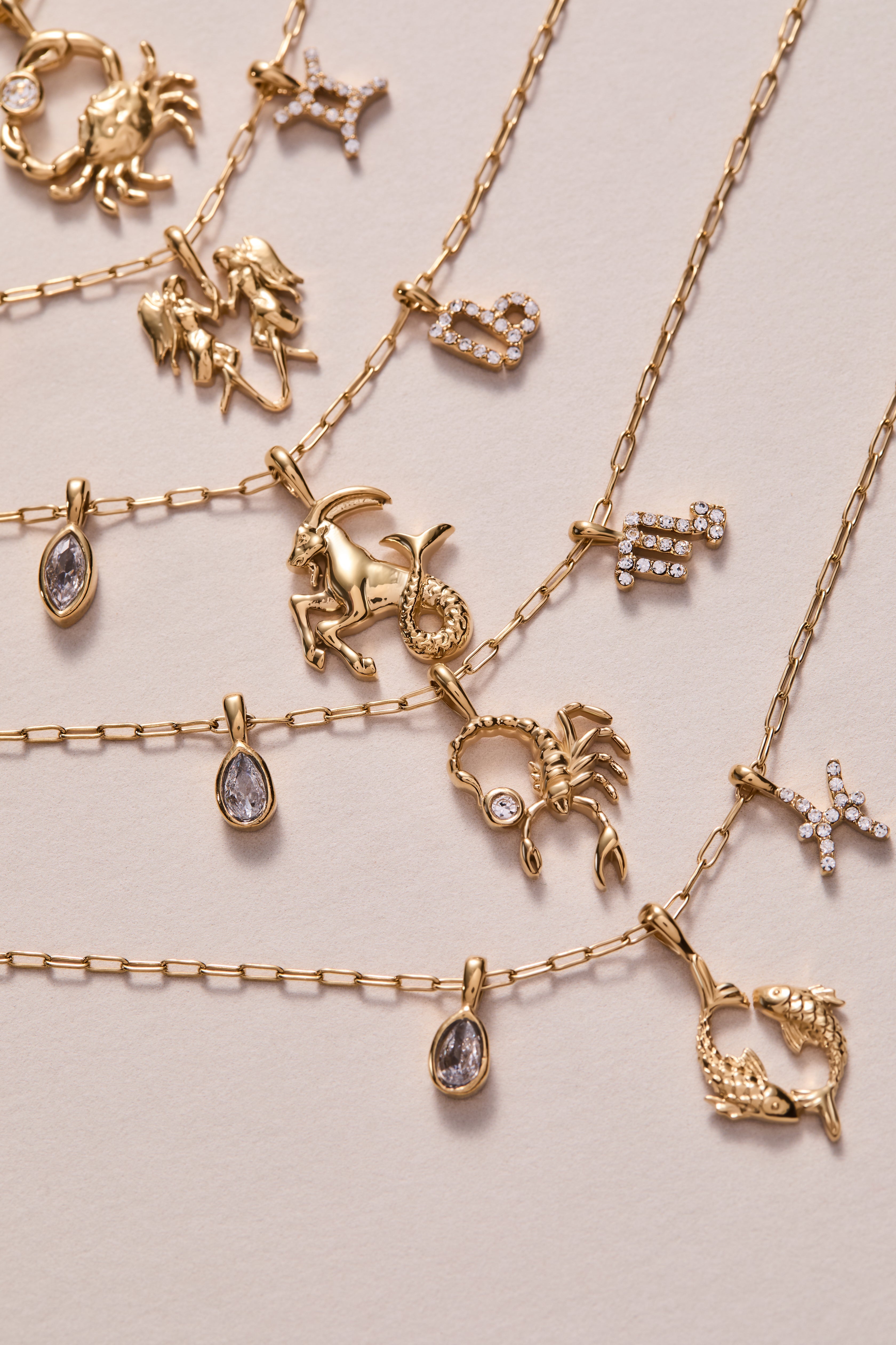 Scorpio Zodiac Charm Cluster Necklace - Aaria Tees Aaria Tees