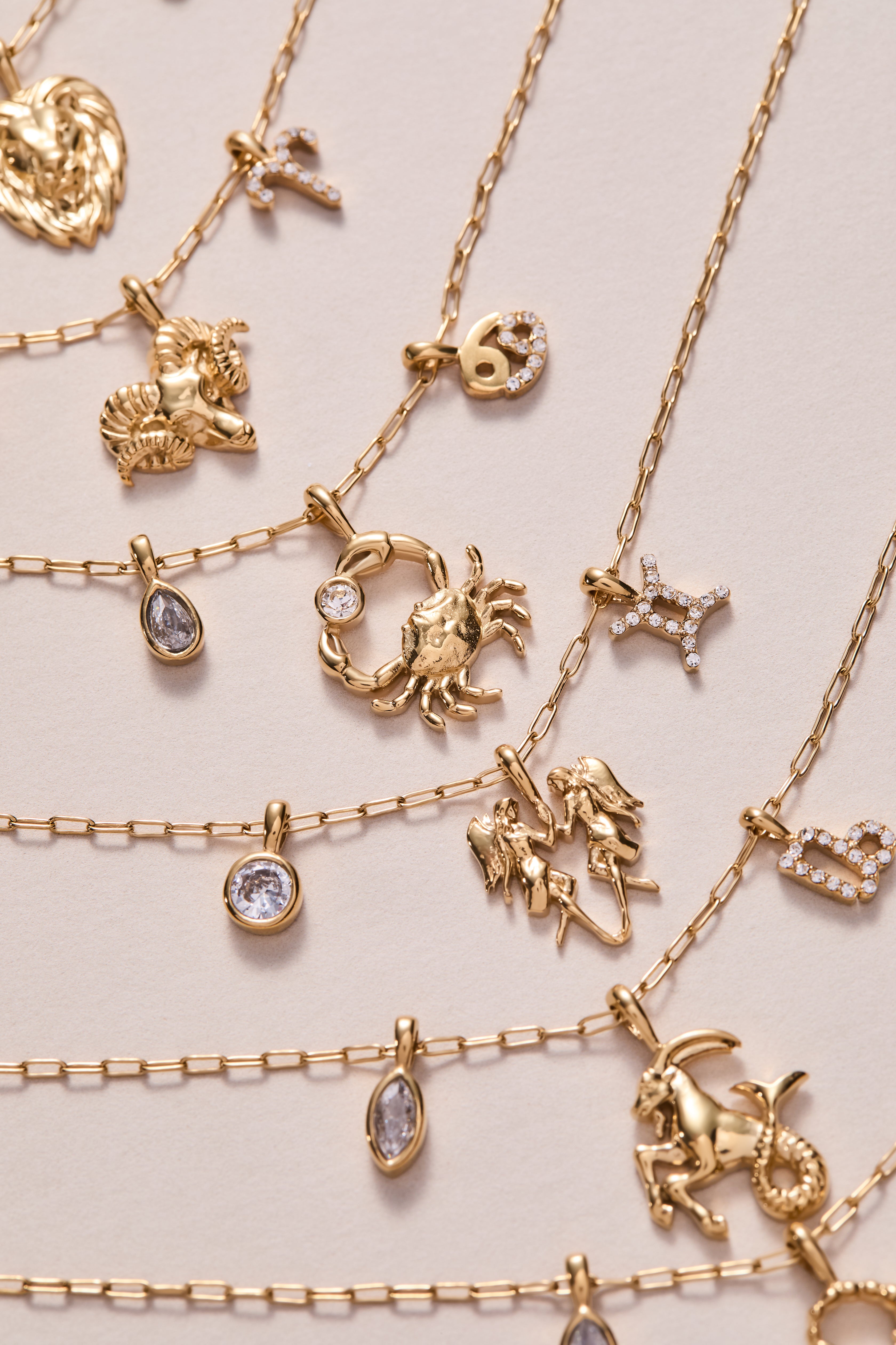 Aries Zodiac Charm Cluster Necklace - Aaria Tees Aaria Tees