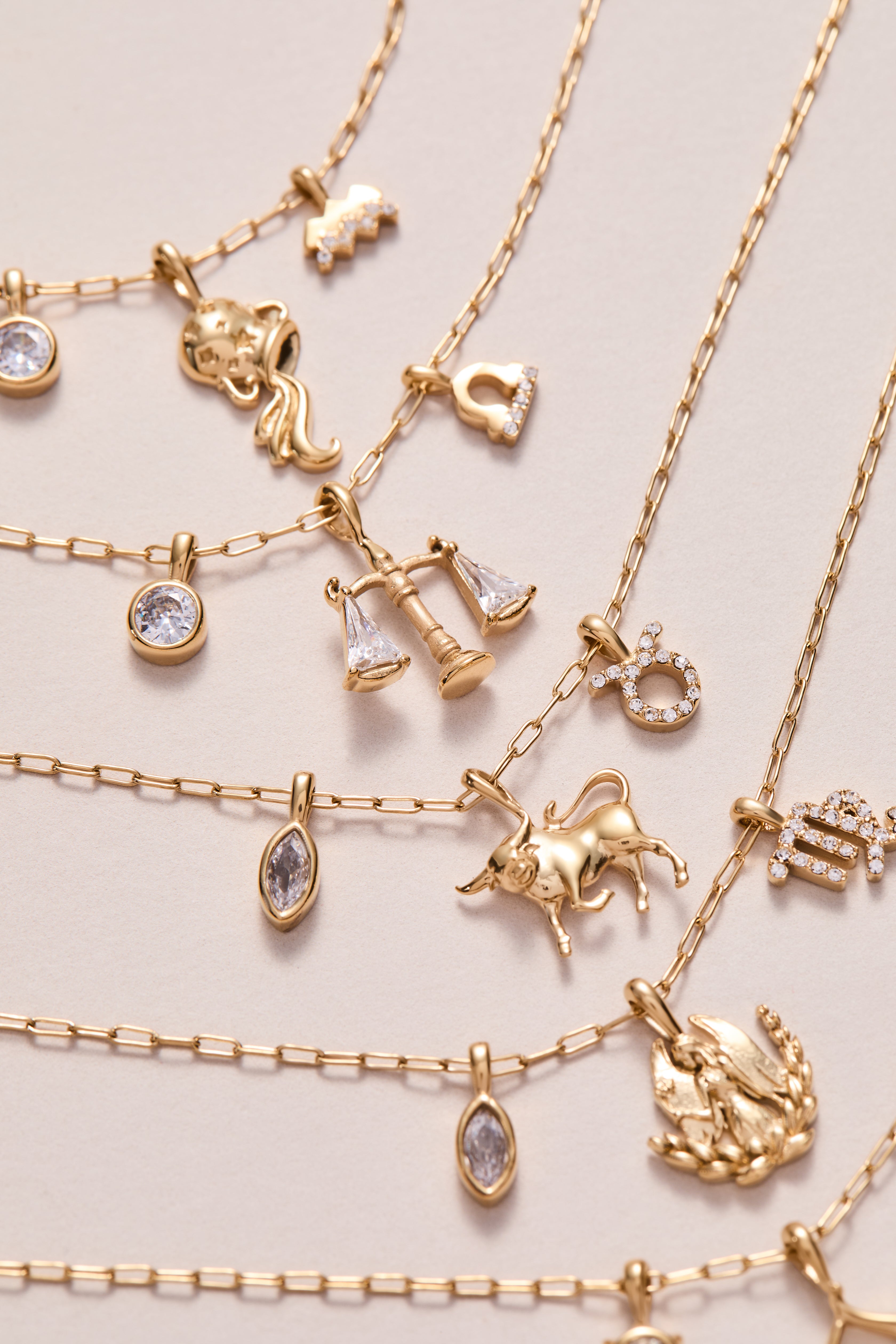 Virgo Zodiac Charm Cluster Necklace - Aaria Tees Aaria Tees