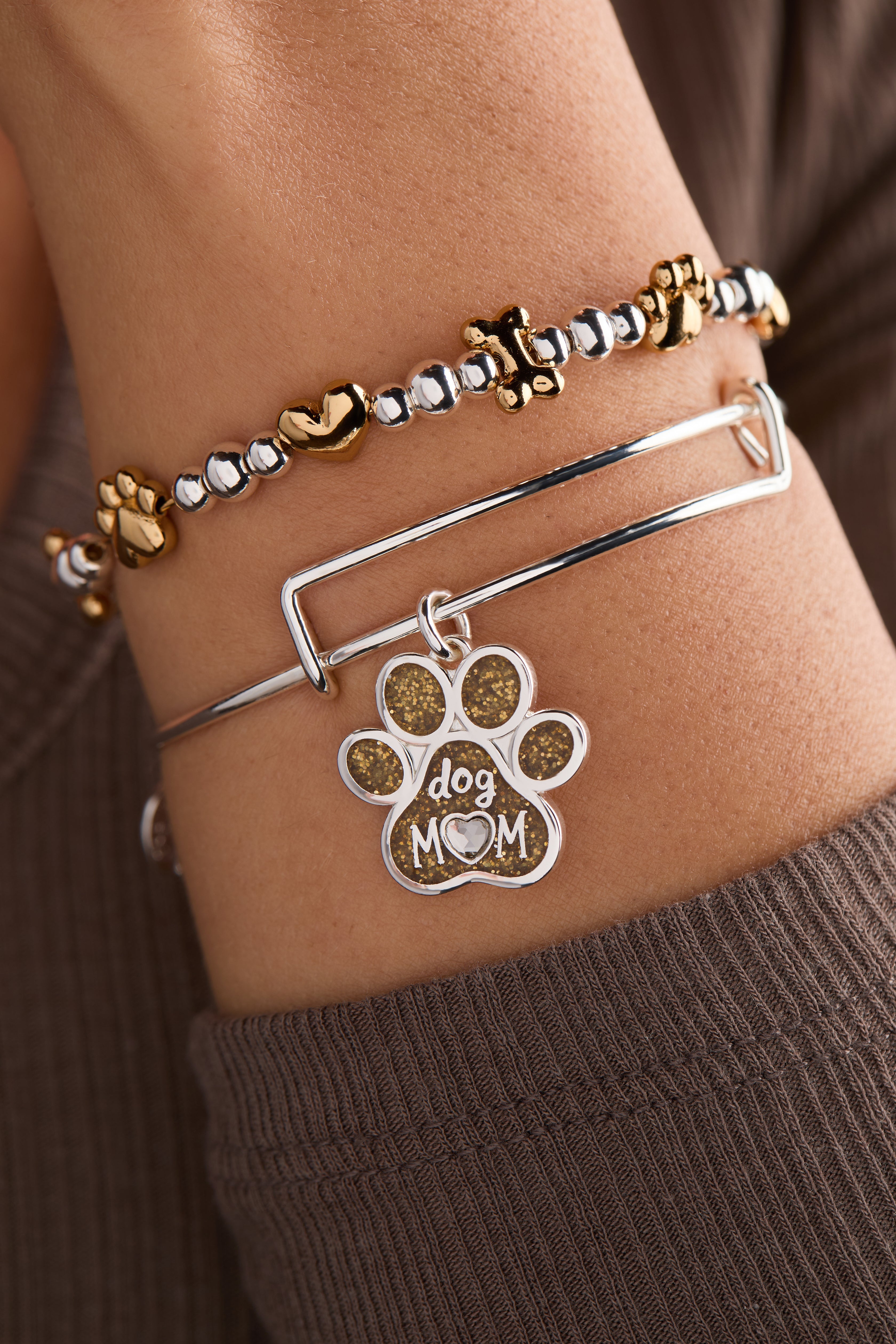 Dog Mom Charm Bangle - Aaria Tees Aaria Tees