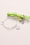 Paw Print Bangle & Pet Collar Charm Set of 2 - Aaria Tees Aaria Tees