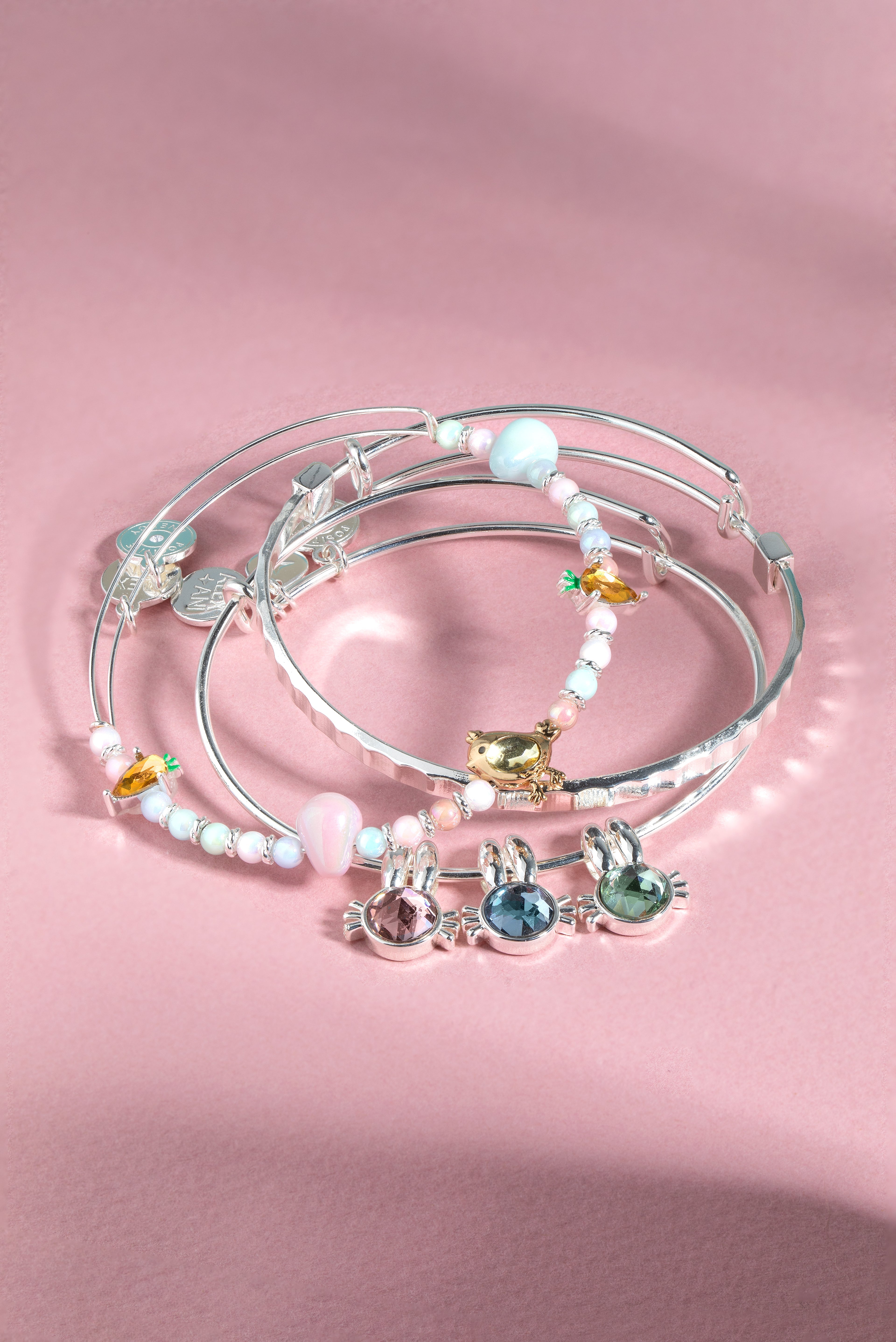 Crystal Bunny Bangles Set of 3 - Aaria Tees Aaria Tees
