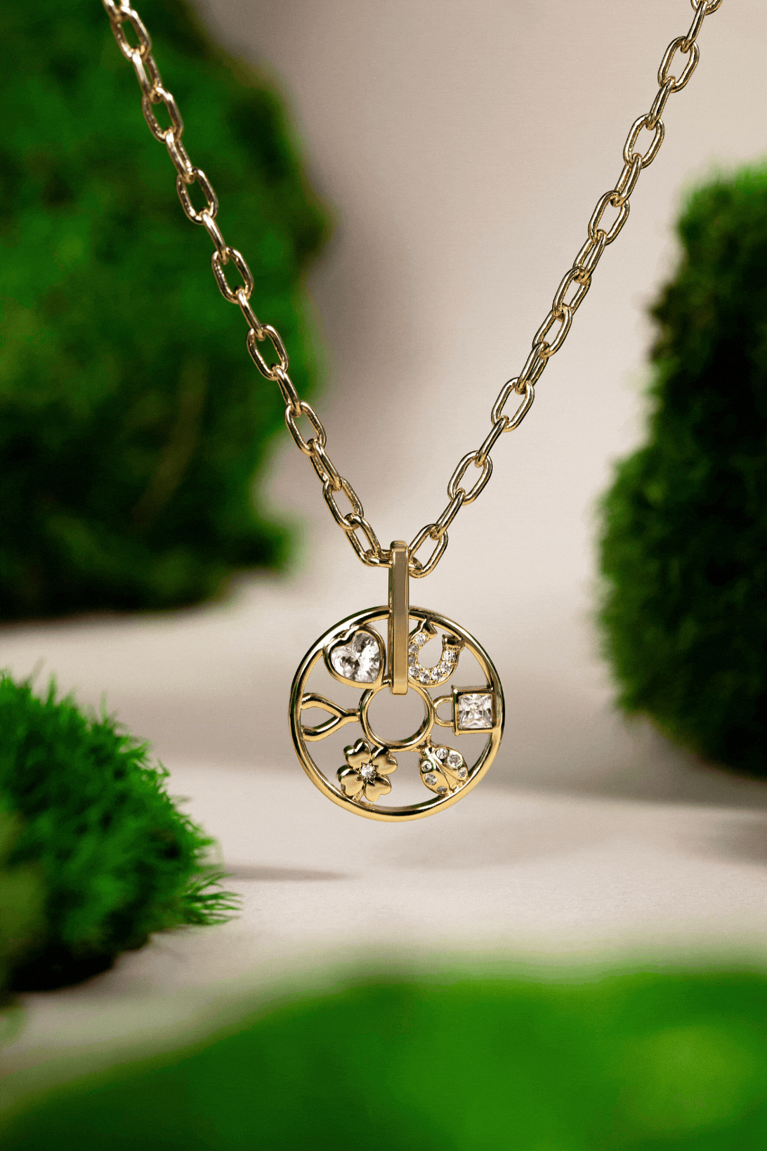 Love and Luck Wheel Charm Necklace - Aaria Tees Aaria Tees