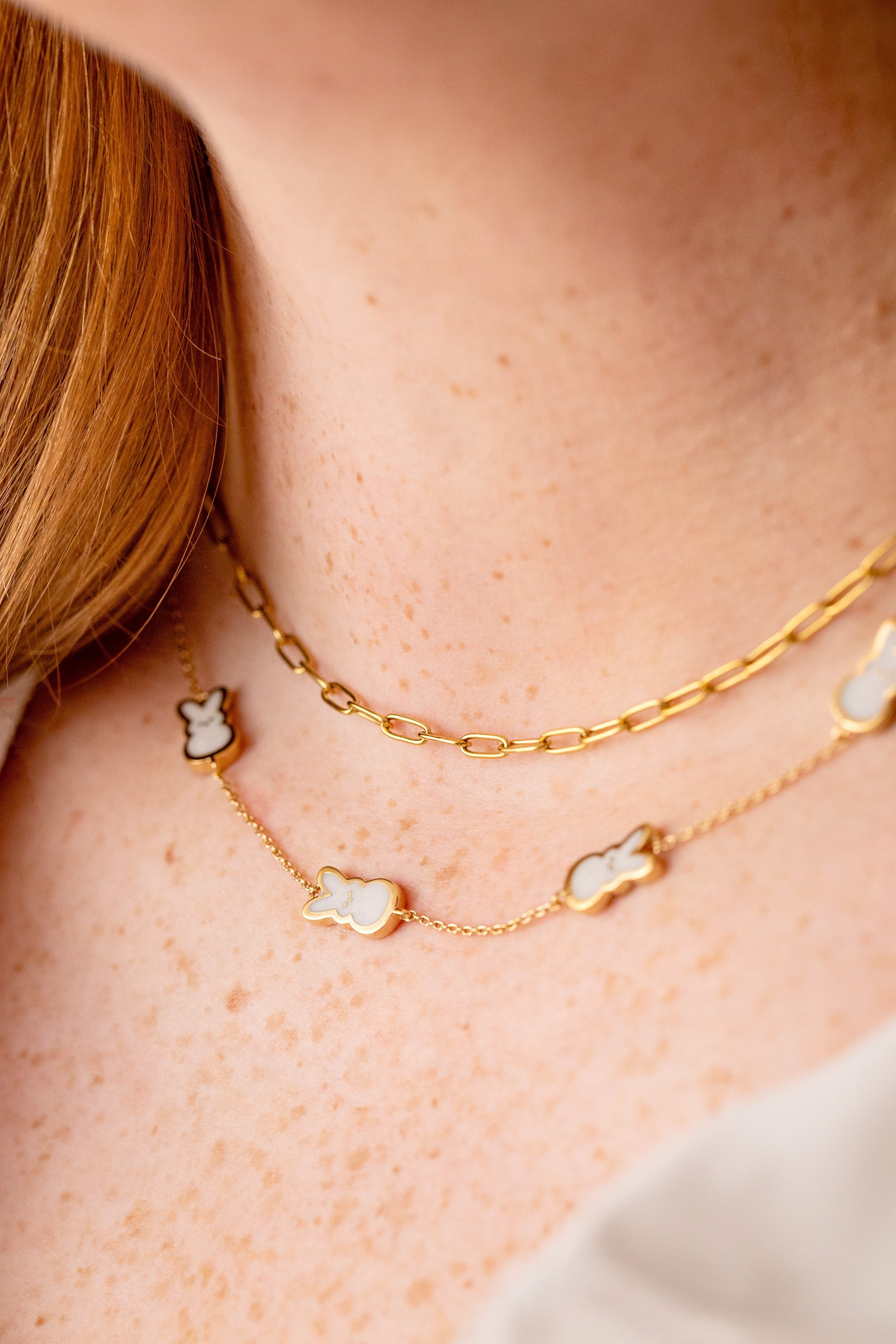 PEEPS® Pearlized Bunny Charm Necklace - Aaria Tees Aaria Tees