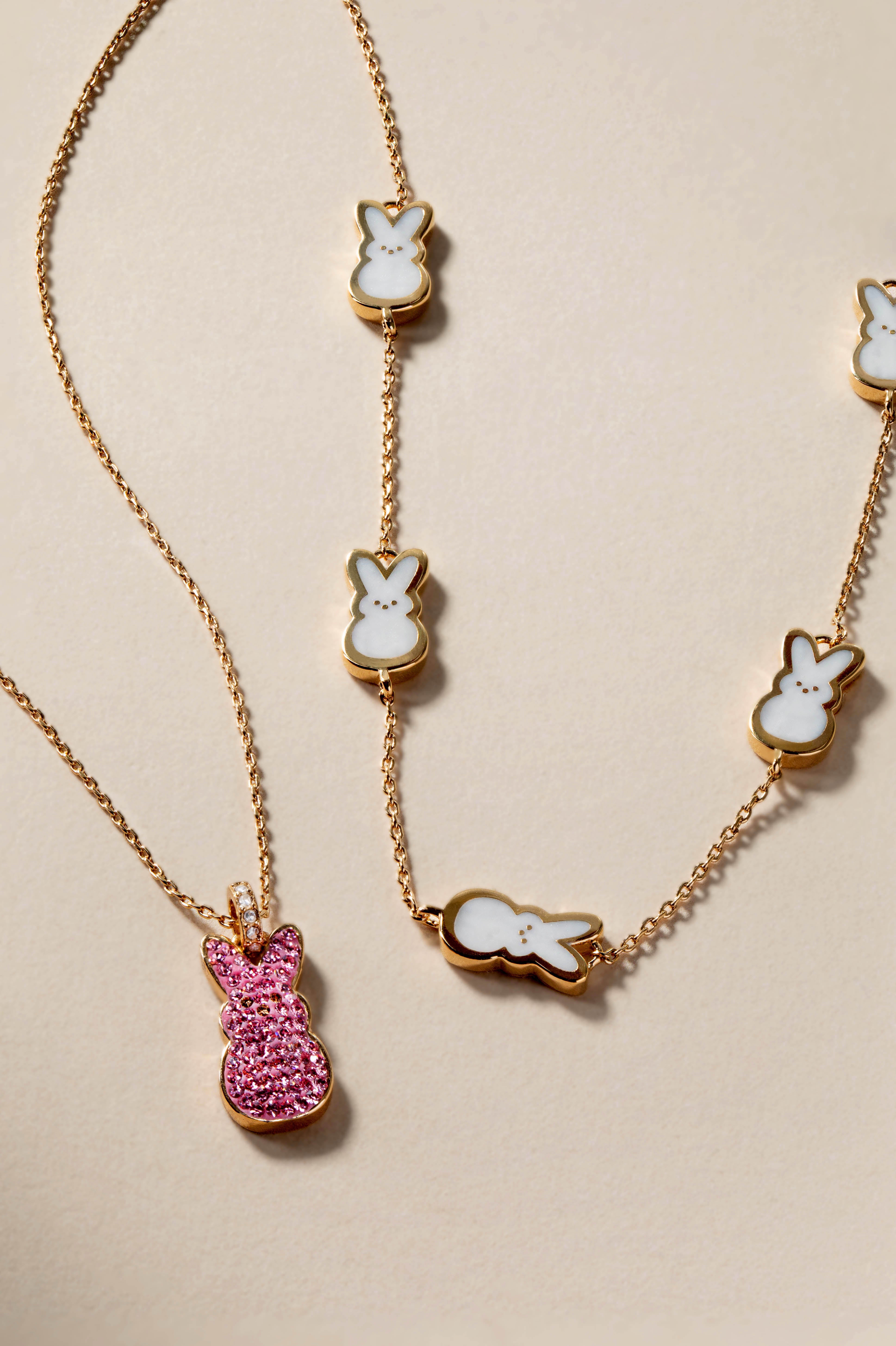 PEEPS® Pearlized Bunny Charm Necklace - Aaria Tees Aaria Tees