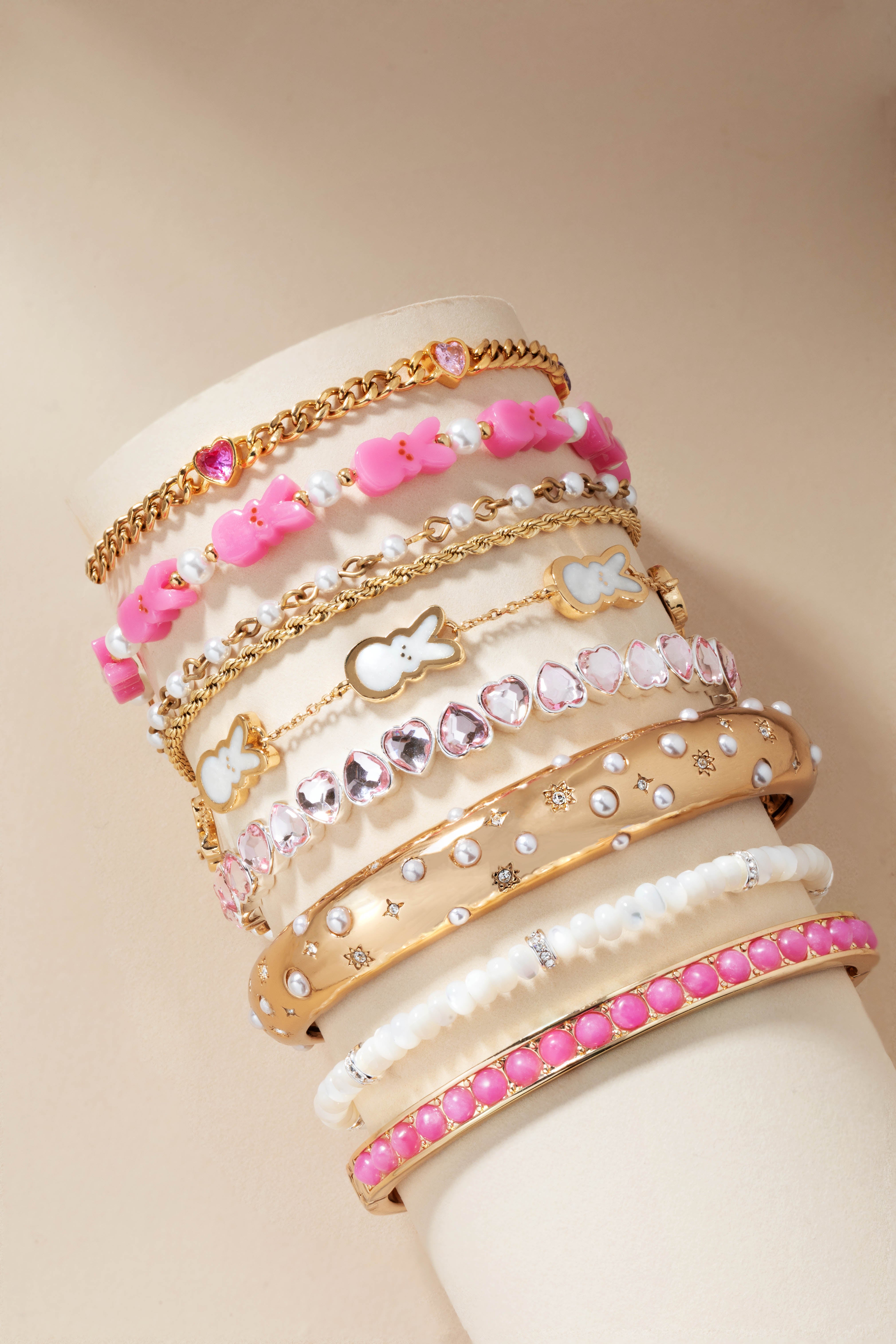 PEEPS® Pearlized Bunny Charm Bracelet - Aaria Tees Aaria Tees