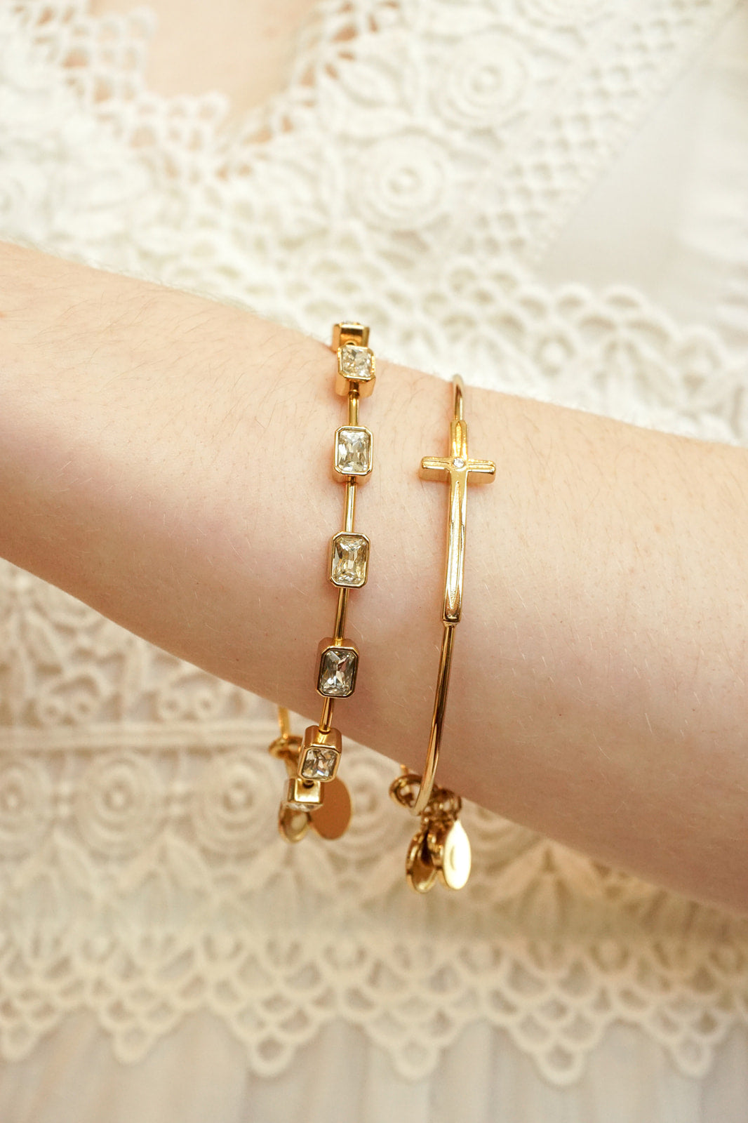 Cross Inline Bangle - Aaria Tees Aaria Tees