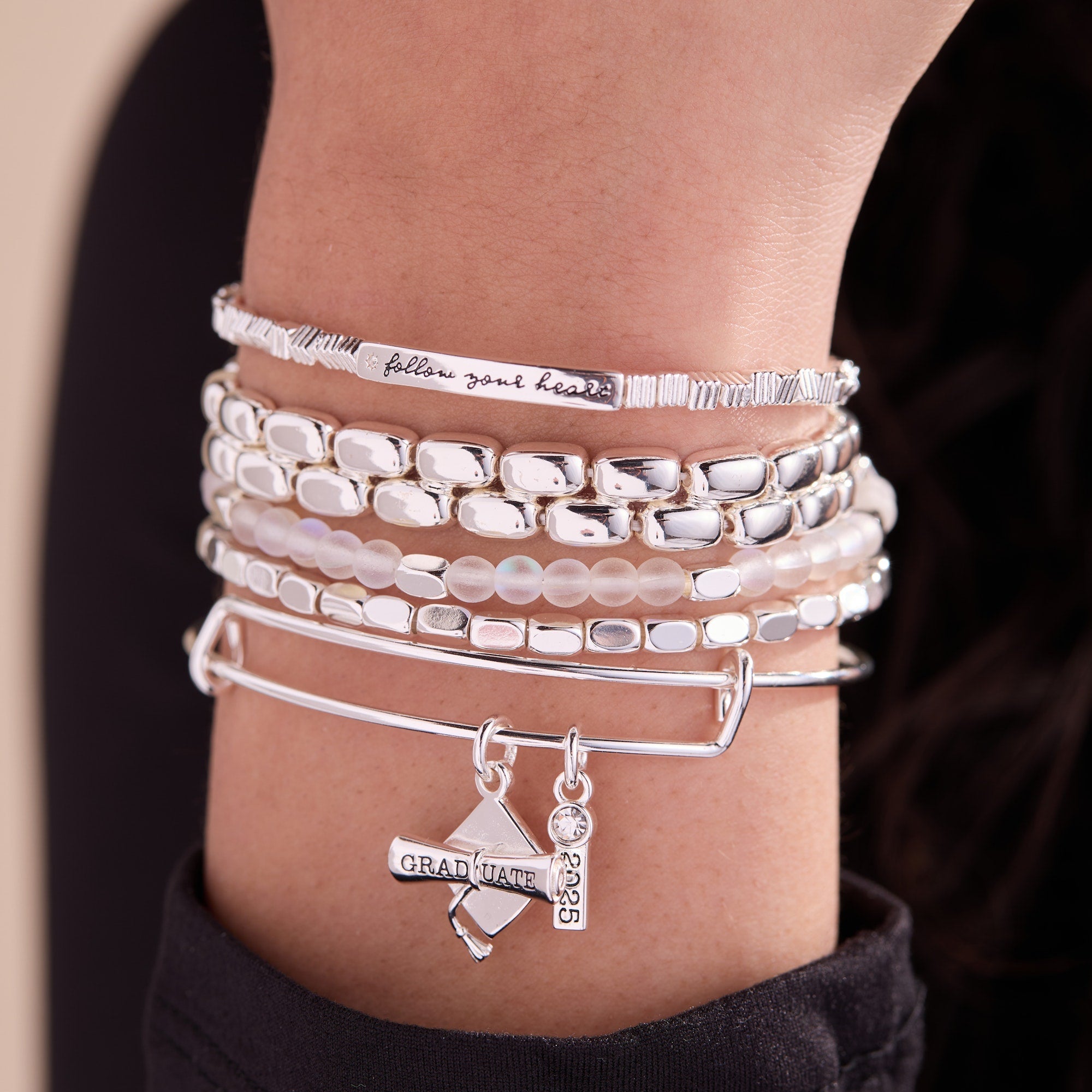 Follow Your Heart Stretch Bracelet - Aaria Tees Aaria Tees