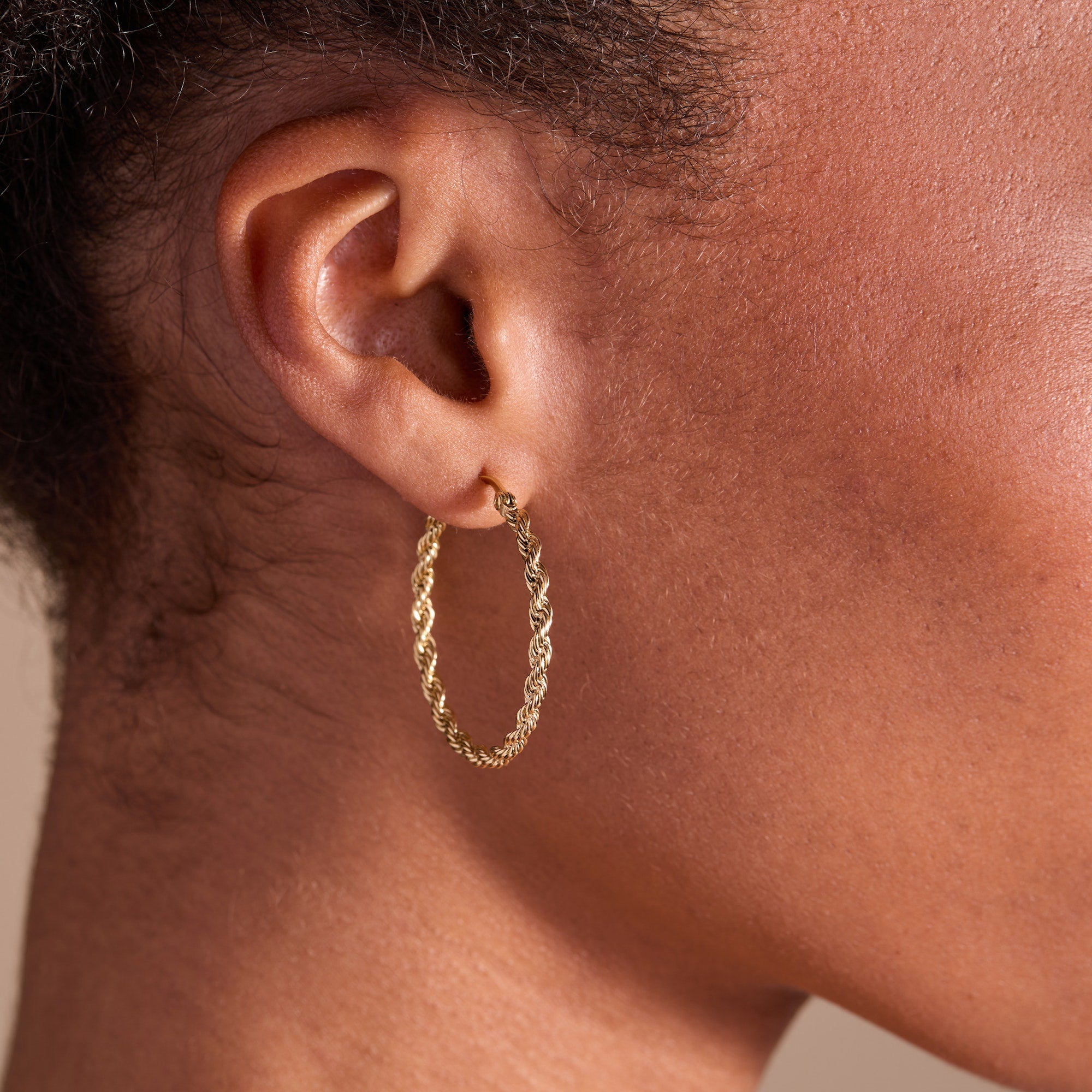 Frozen French Rope Hoop Earrings - Aaria Tees Aaria Tees