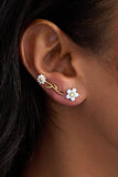 Daisy Flower Stud and Huggie Hoop Earring Set of 3 - Aaria Tees Aaria Tees