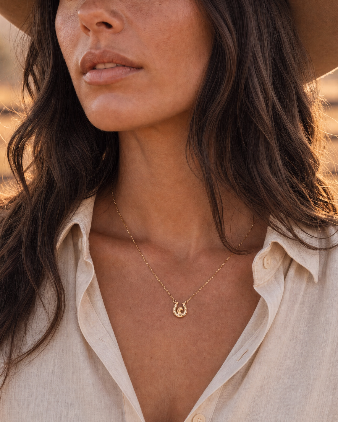 'Horse Girl At Heart' Horseshoe Necklace - Aaria Tees Aaria Tees