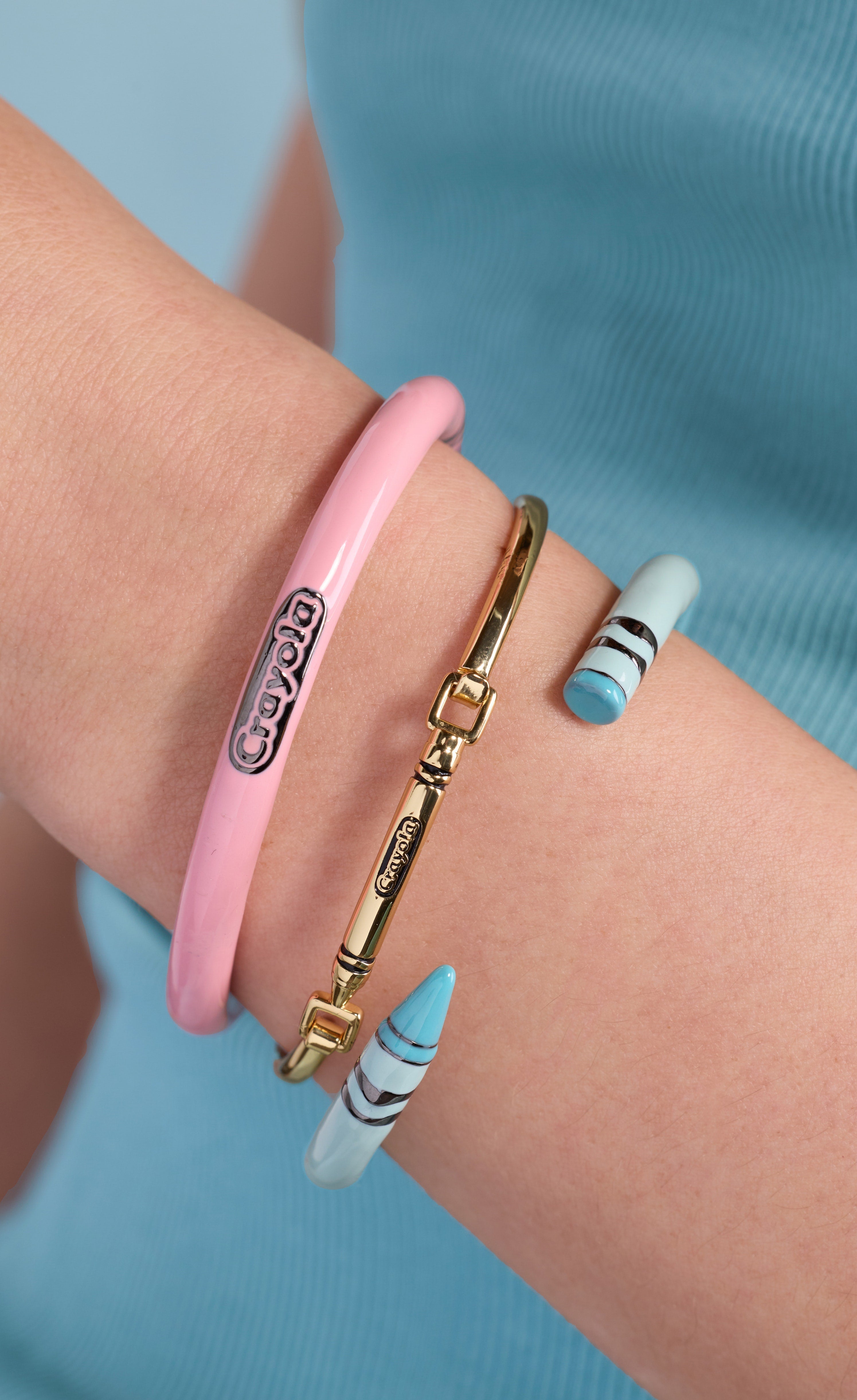 Crayola Robin's Egg Blue Crayon Cuff - Aaria Tees Aaria Tees