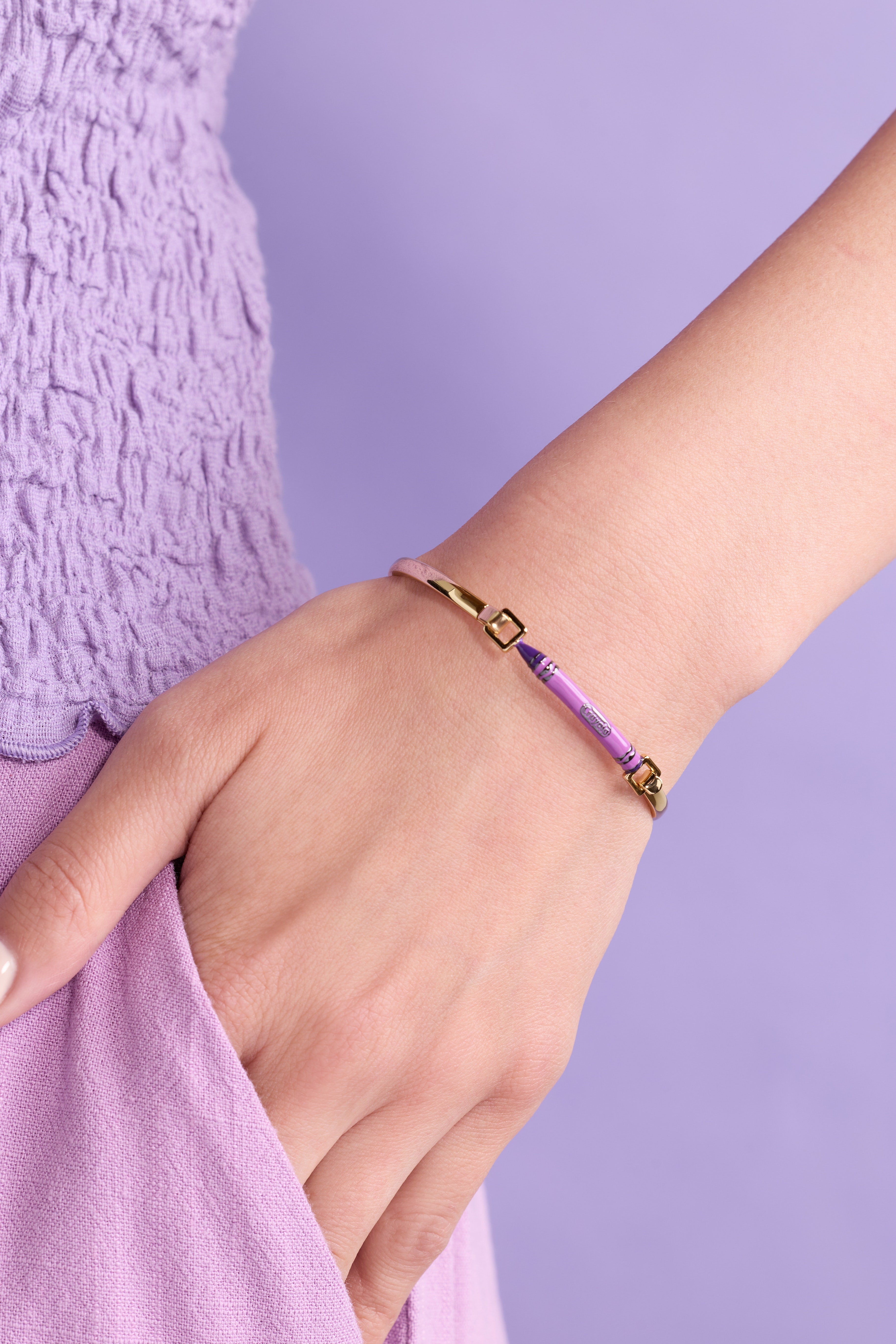 Crayola Royal Purple Crayon Tension Bangle - Aaria Tees Aaria Tees