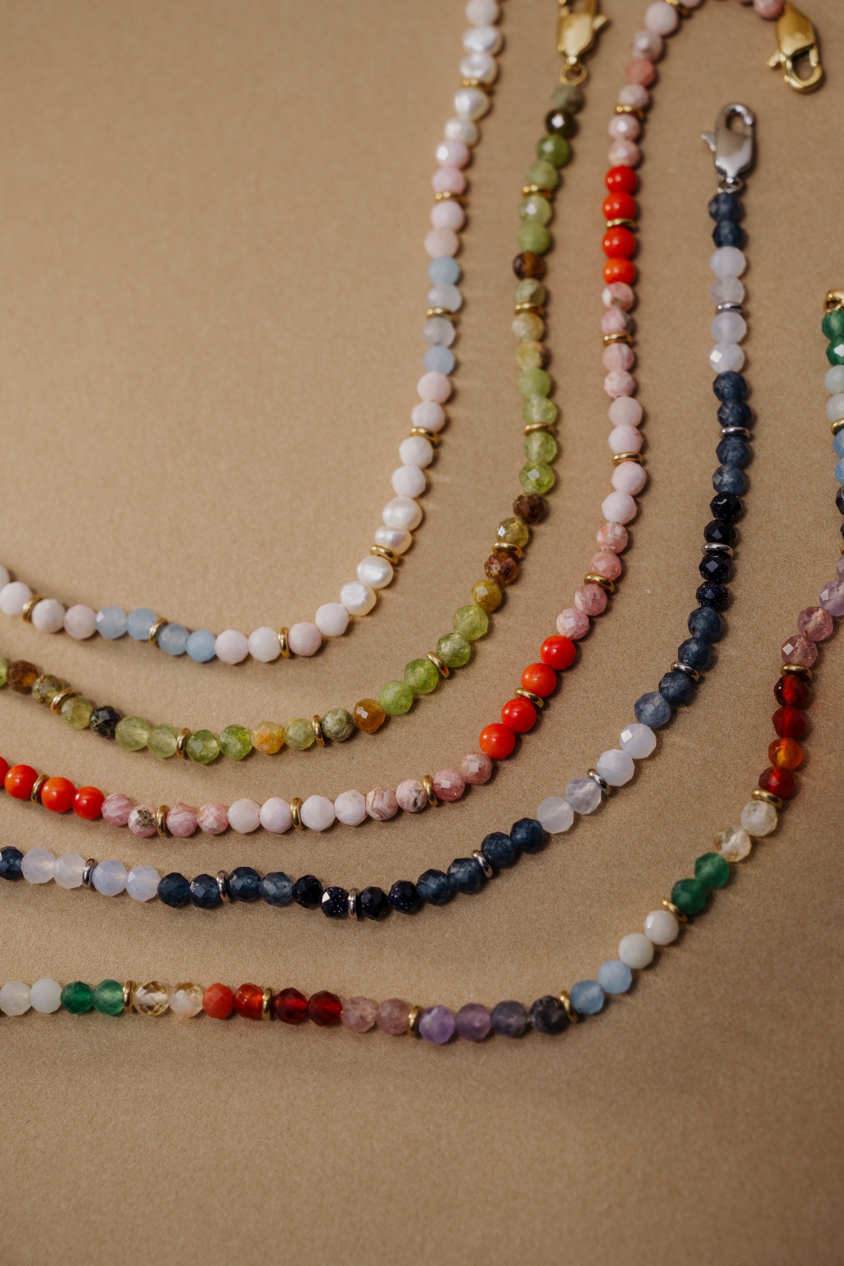 Coral Ombre Semi-Precious Beaded Anklet - Aaria Tees Aaria Tees