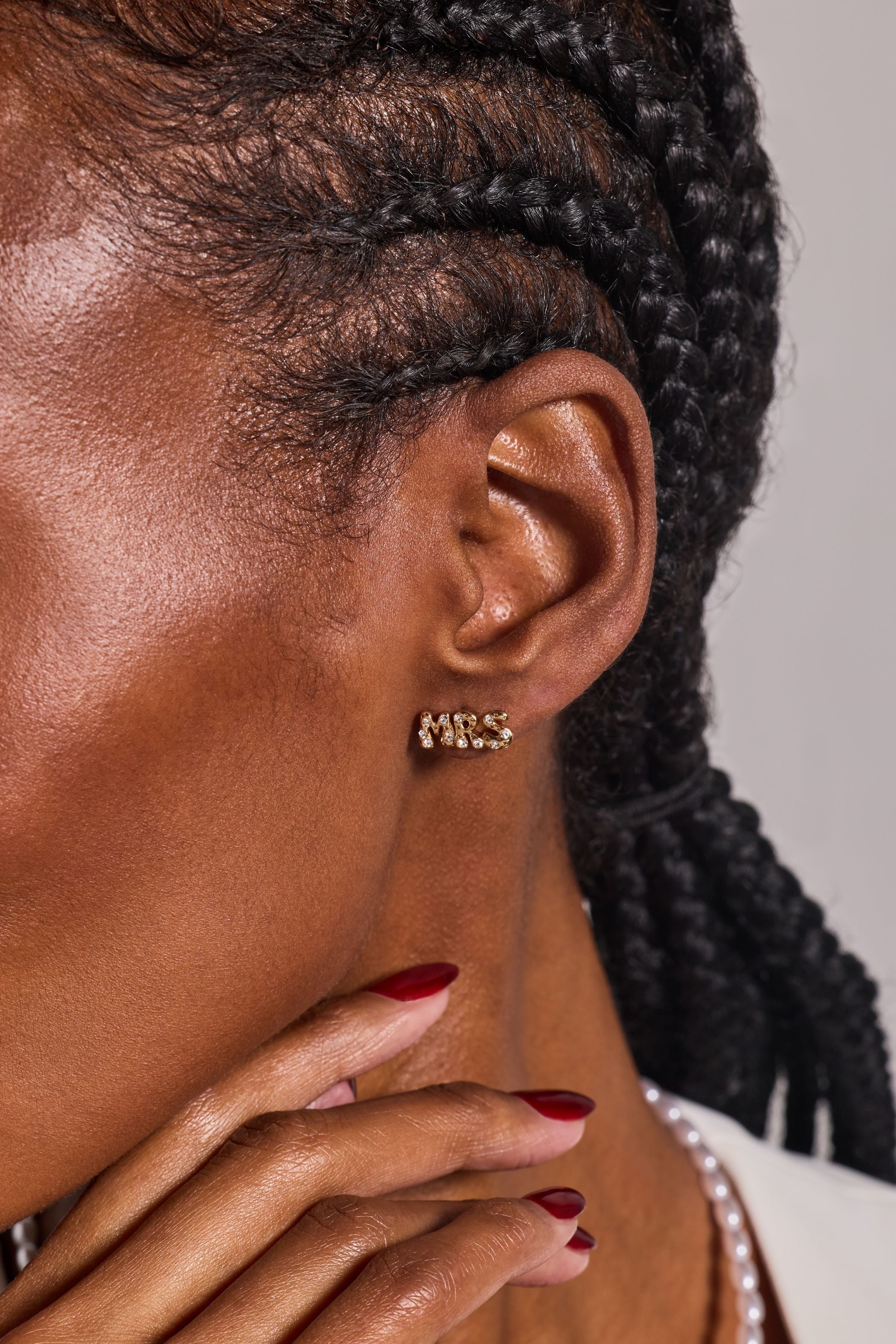 'Mrs' Bubble Crystal Stud Earrings - Aaria Tees Aaria Tees