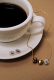 Coffee Bean Pave Crystal Stud Earrings - Aaria Tees Aaria Tees