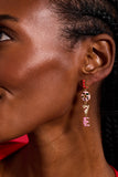Sweet Shop 'Love' Linear Drop Statement Earrings - Aaria Tees Aaria Tees