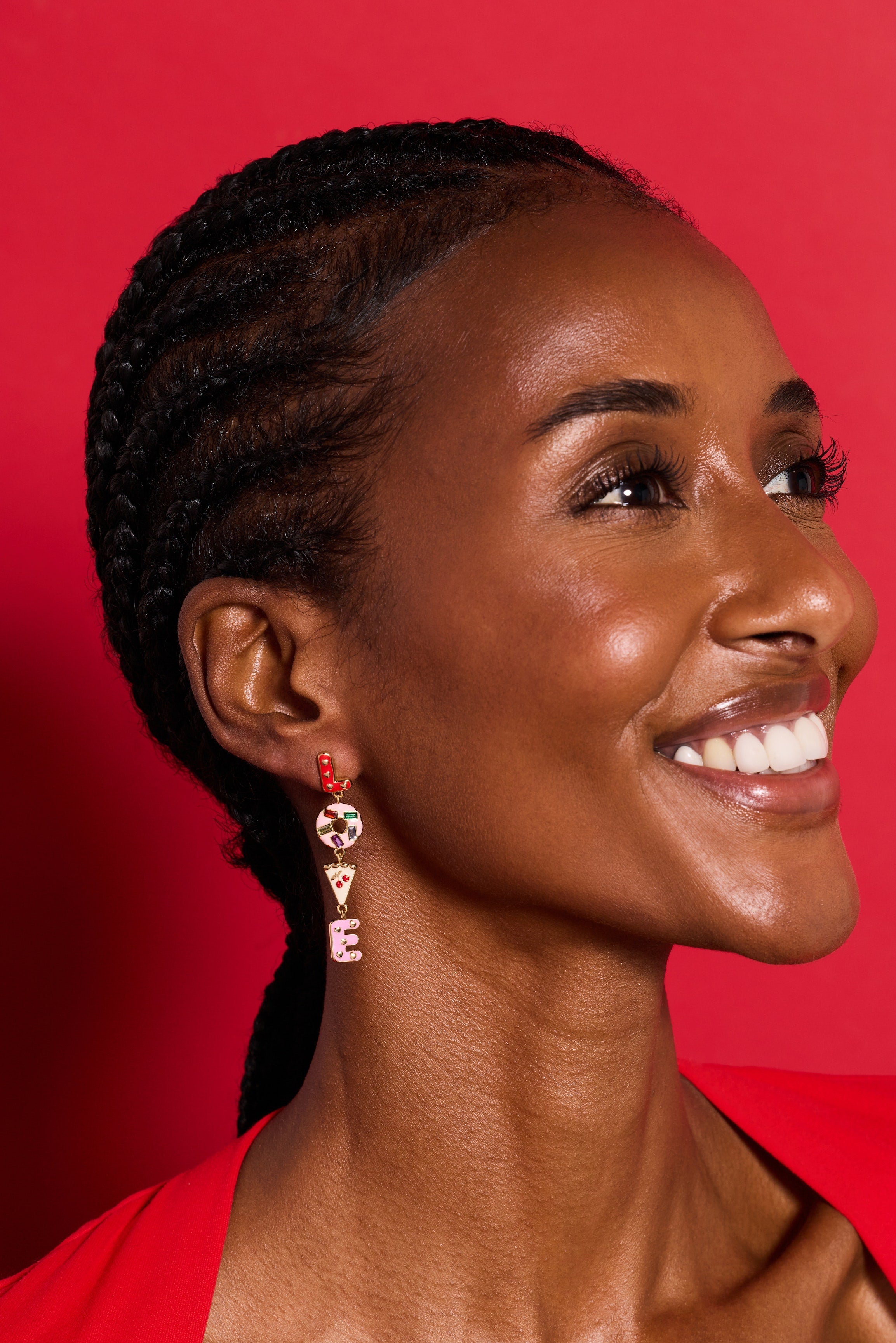 Sweet Shop 'Love' Linear Drop Statement Earrings - Aaria Tees Aaria Tees