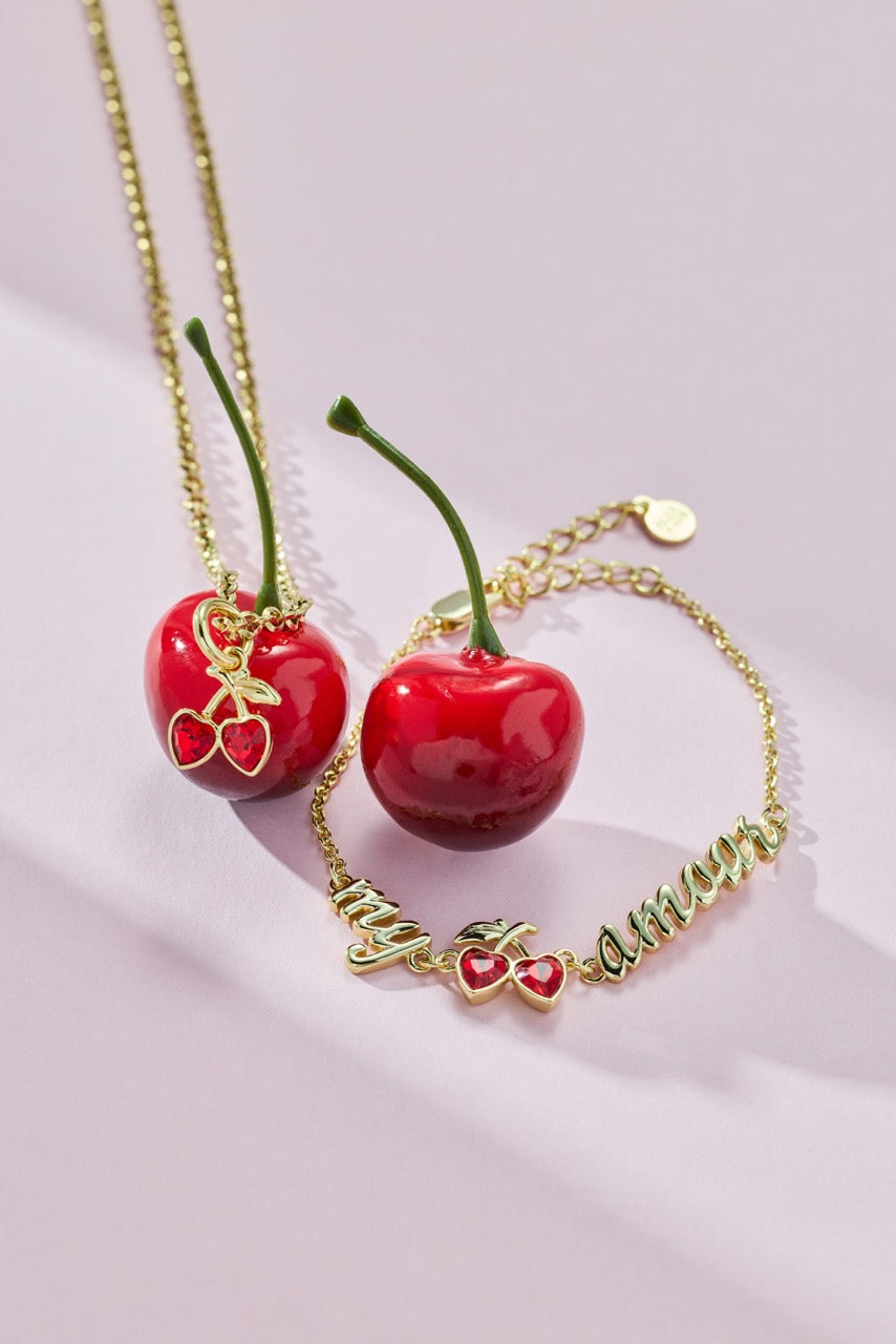 'My Cherry Amour' In-Line Chain Bracelet - Aaria Tees Aaria Tees