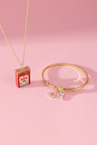 Sweethearts® Box Locket And Heart Charm Necklace - Aaria Tees Aaria Tees