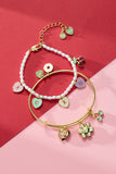 Sweethearts® ‘XOXO’ Heart Charm Beaded Pearl Bracelet - Aaria Tees Aaria Tees