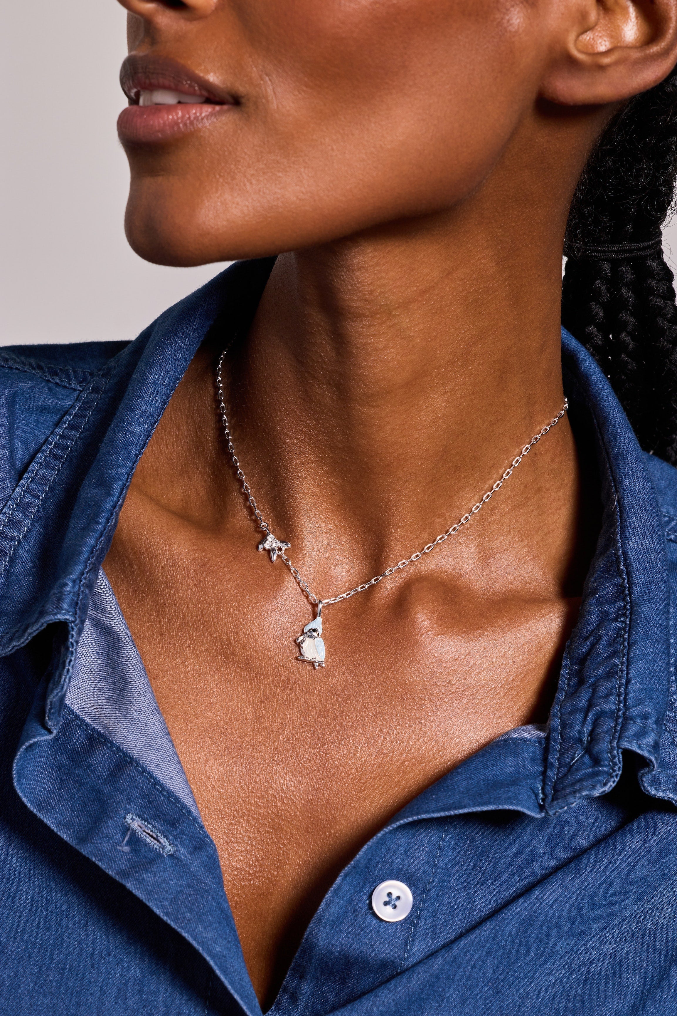 Tufted Titmouse Bird Pendant Necklace - Aaria Tees Aaria Tees