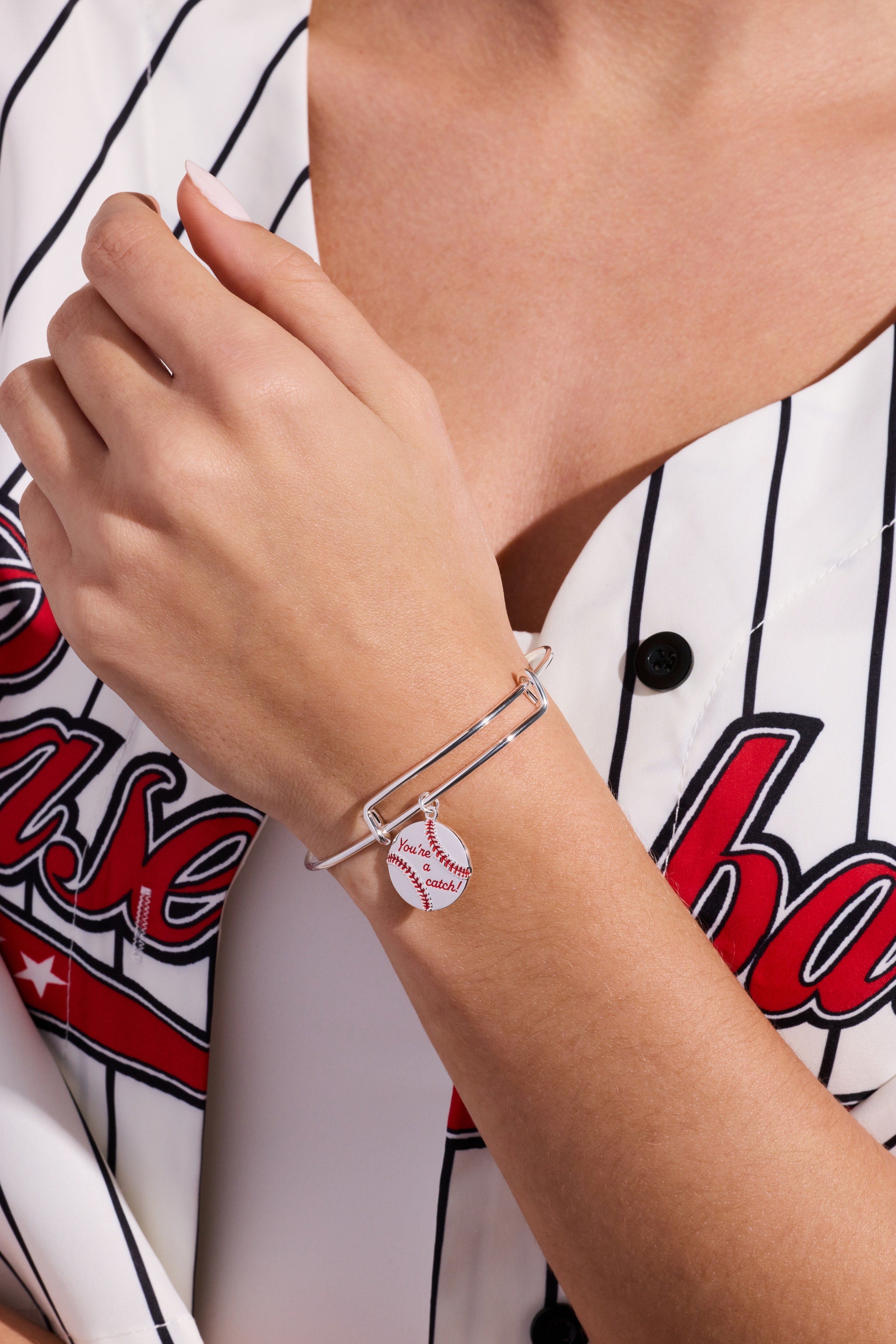 "You're A Catch" Baseball Charm Bangle - Aaria Tees Aaria Tees