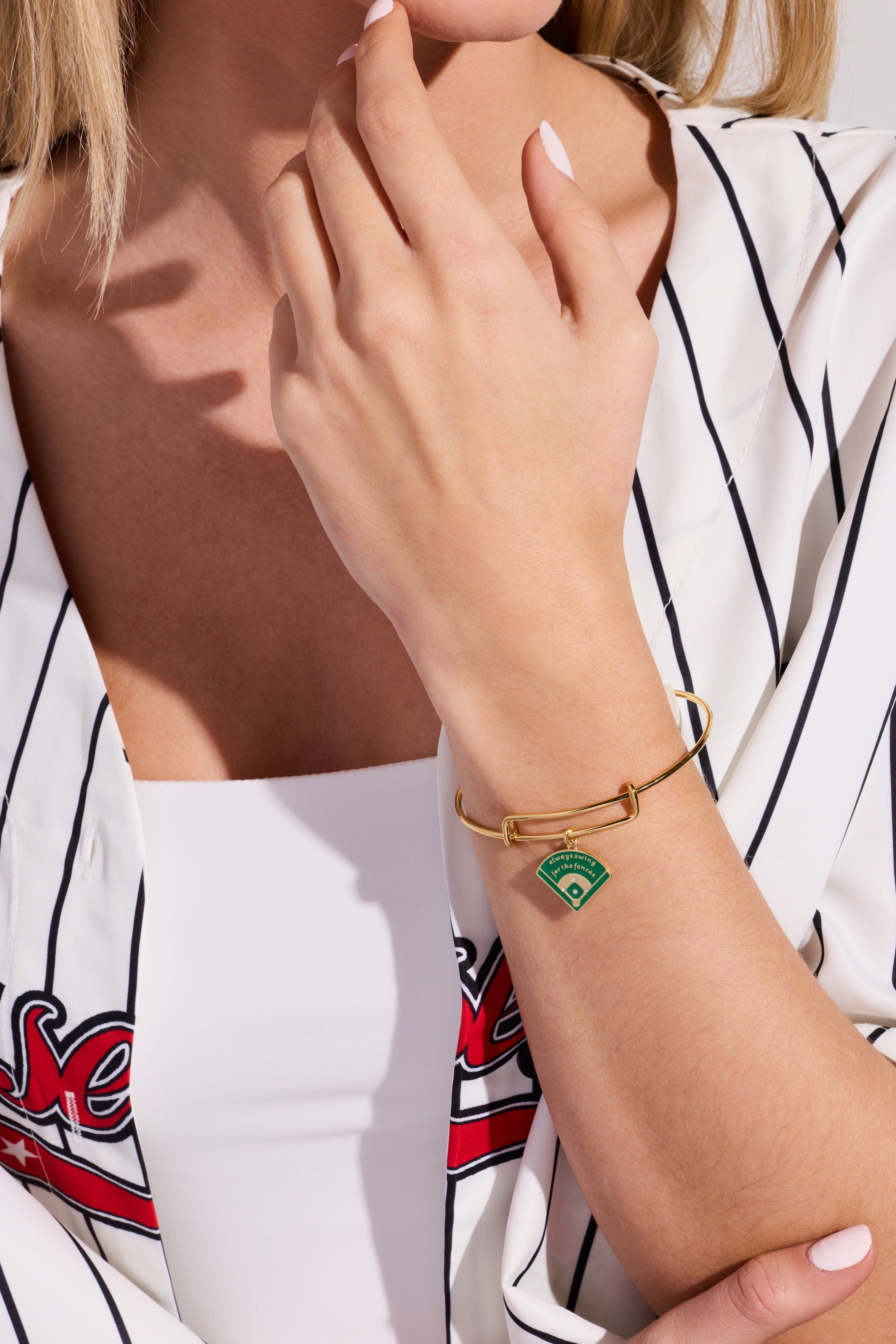 "Always Swing for the Fences" Charm Bangle - Aaria Tees Aaria Tees