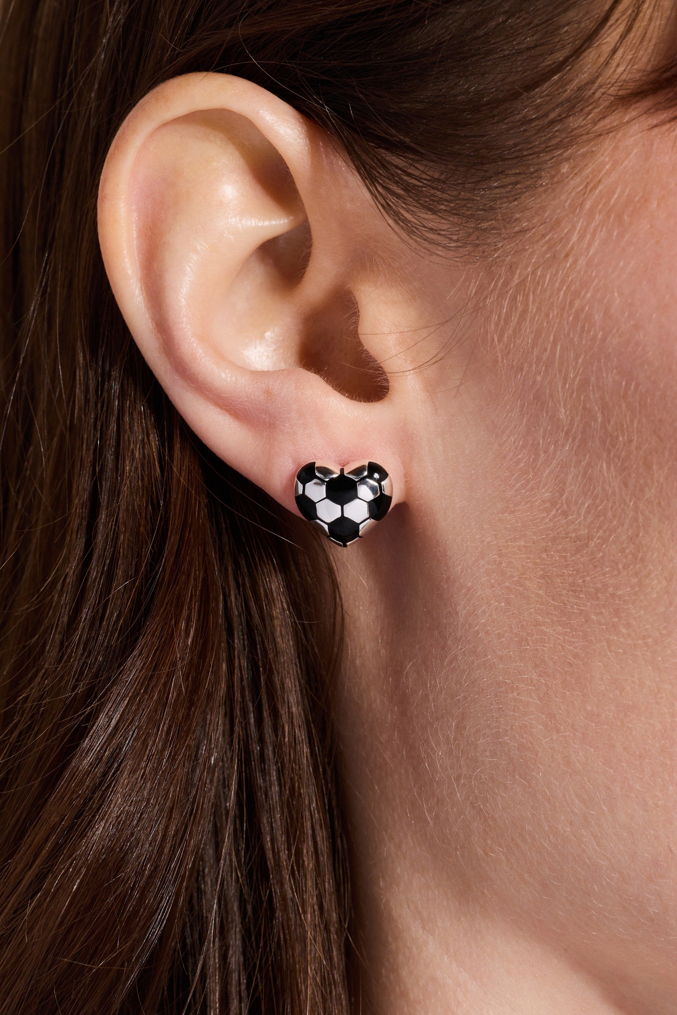 Soccer Heart Stud Earrings - Aaria Tees Aaria Tees