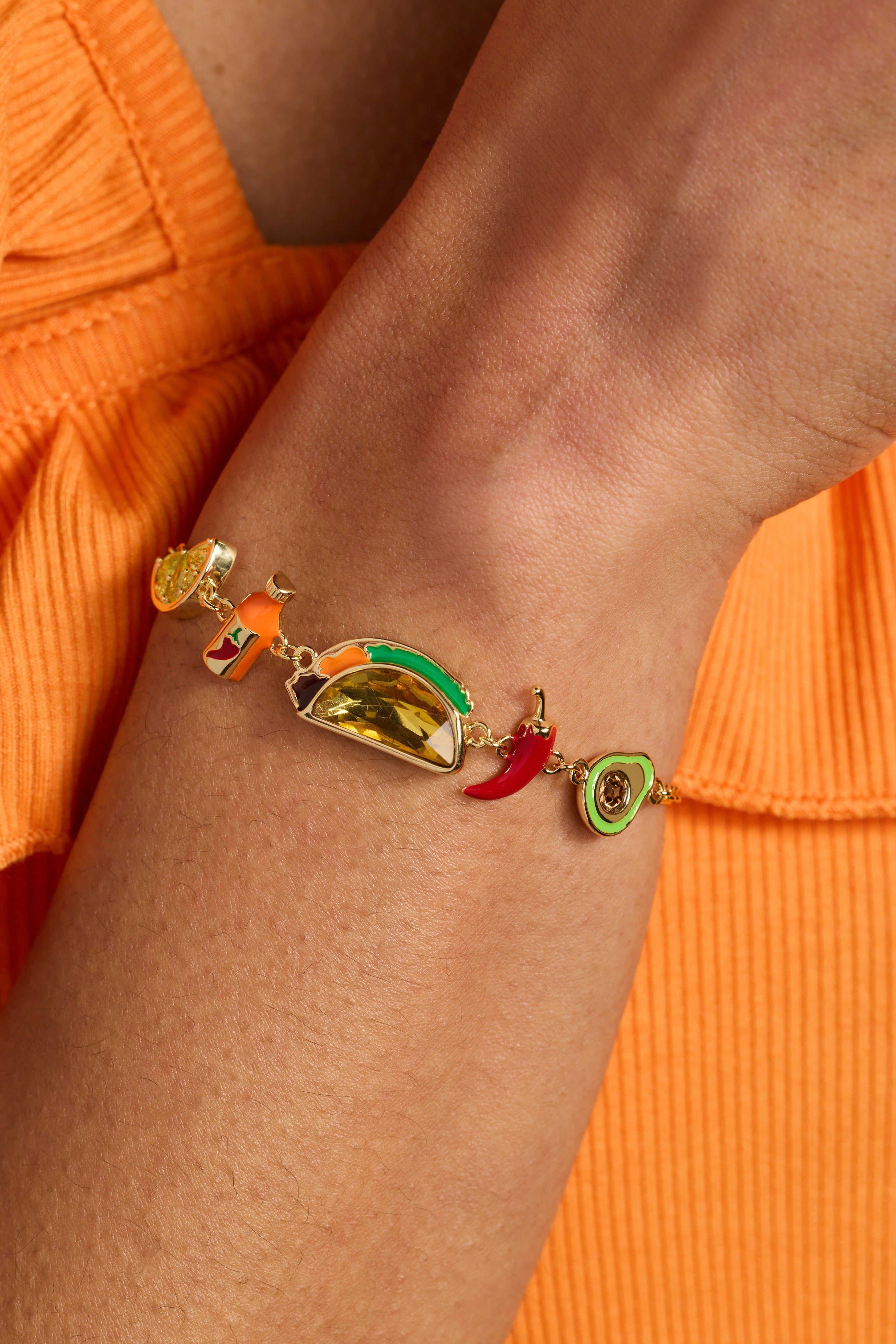 Taco Inline Charm Bracelet - Aaria Tees Aaria Tees
