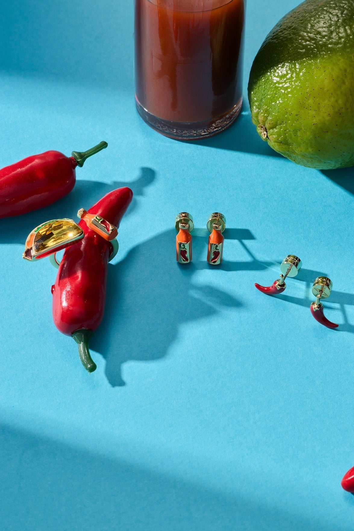Taco Hot Sauce & Pepper Stud Set - Aaria Tees Aaria Tees