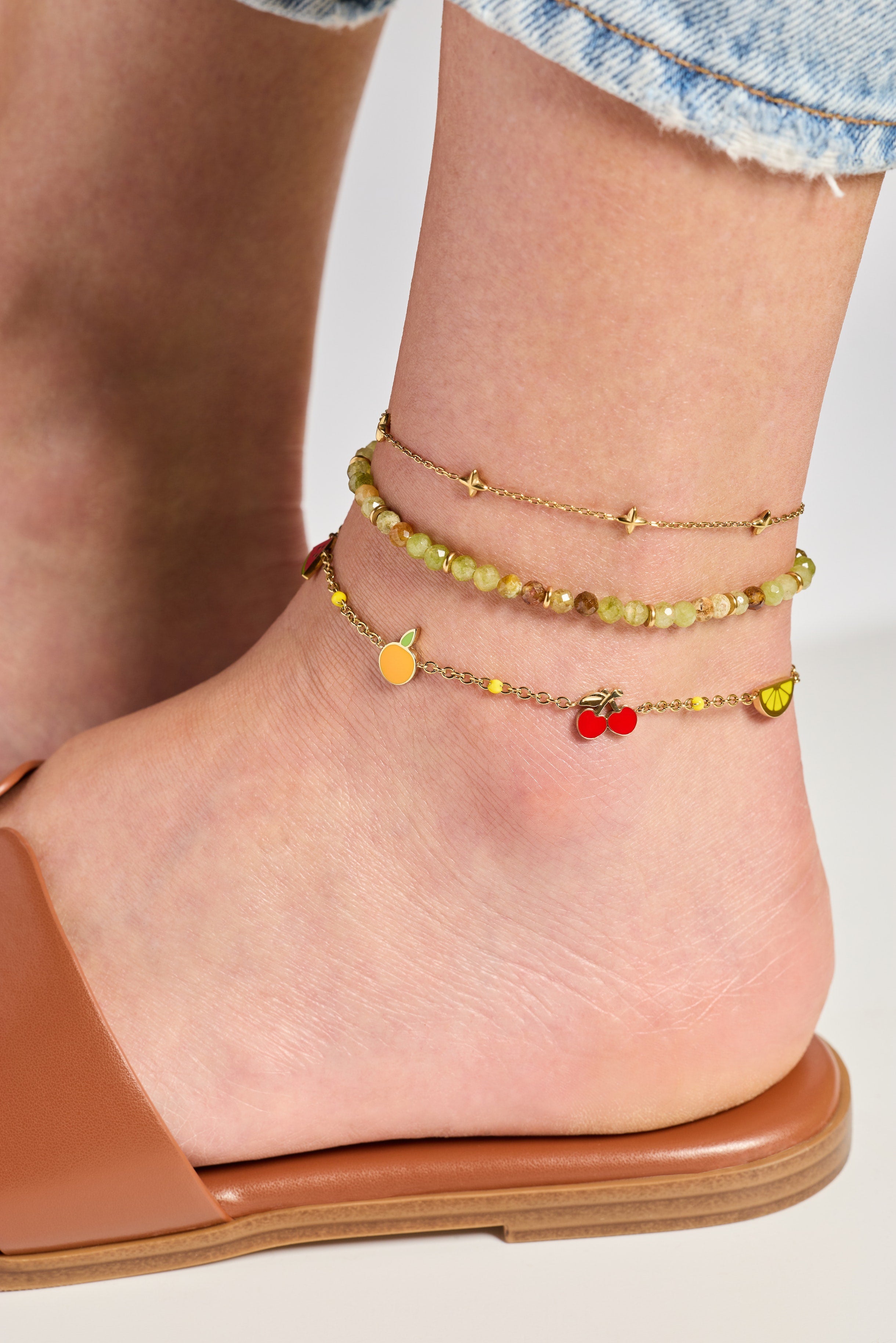 Fruit Inline Charm Anklet - Aaria Tees Aaria Tees