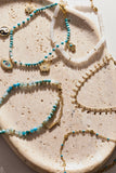 Turquoise Enameled Chain Coin Station Anklet - Aaria Tees Aaria Tees