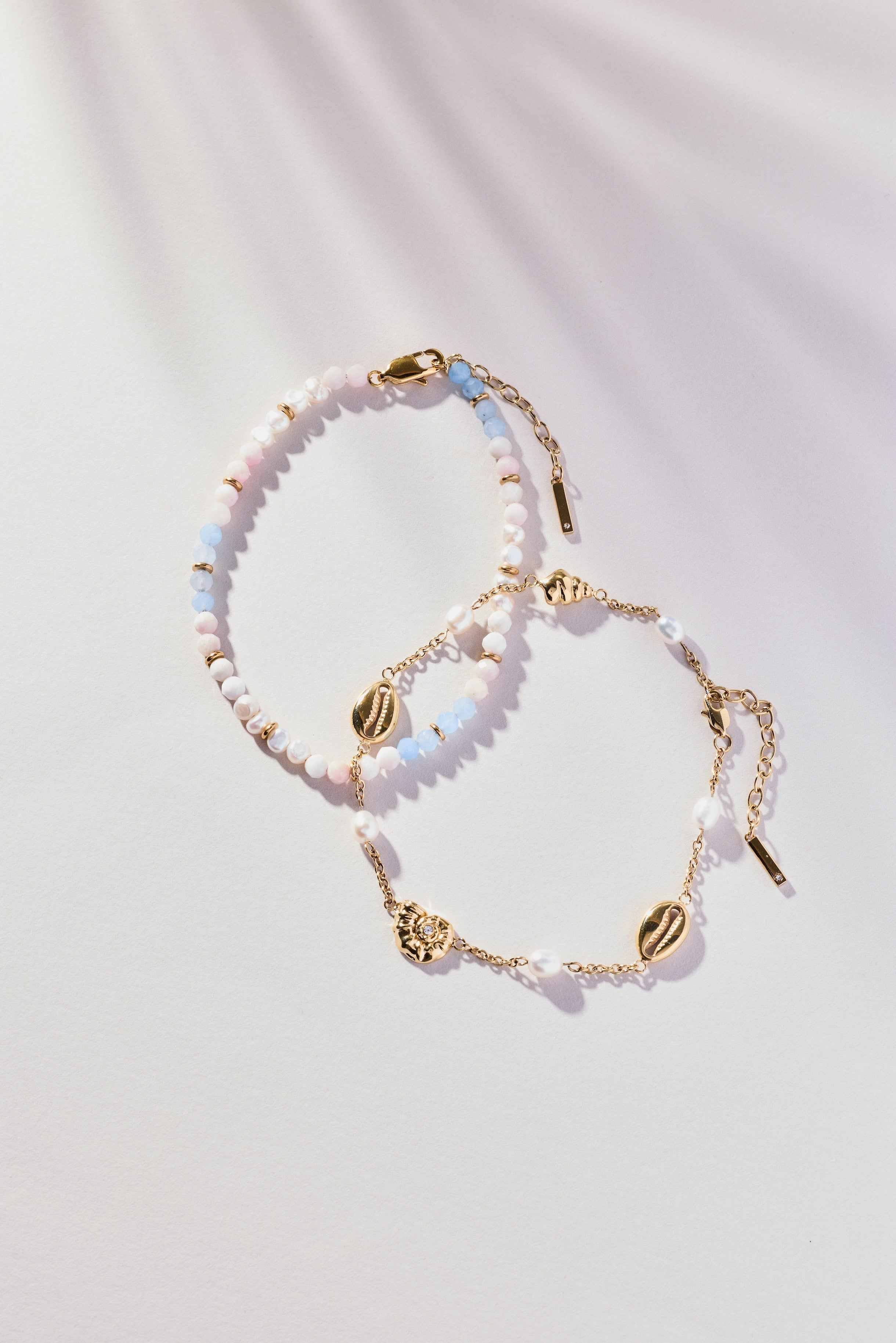Sandy Peach Ombre Semi-Precious Beaded Anklet - Aaria Tees Aaria Tees
