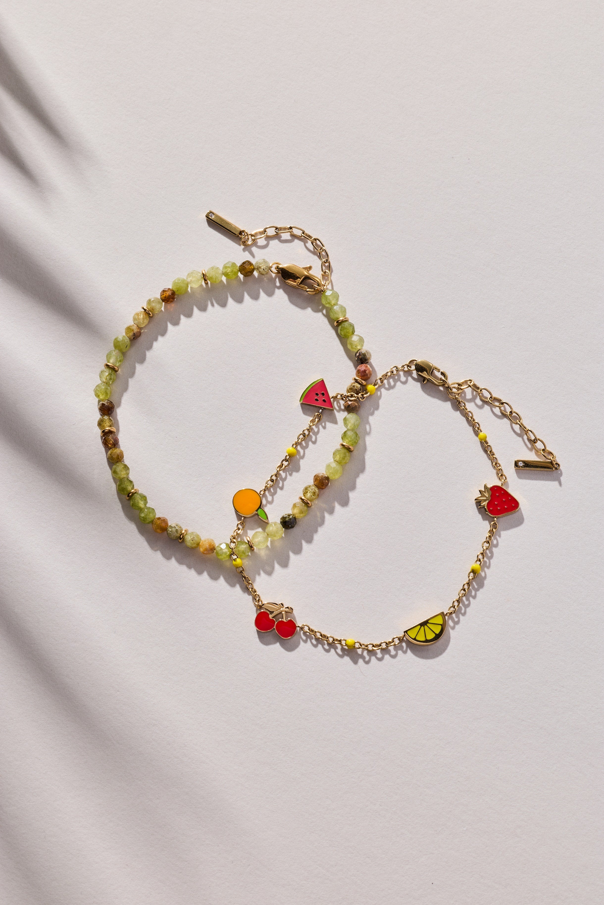 Green Ombre Semi-Precious Beaded Anklet - Aaria Tees Aaria Tees
