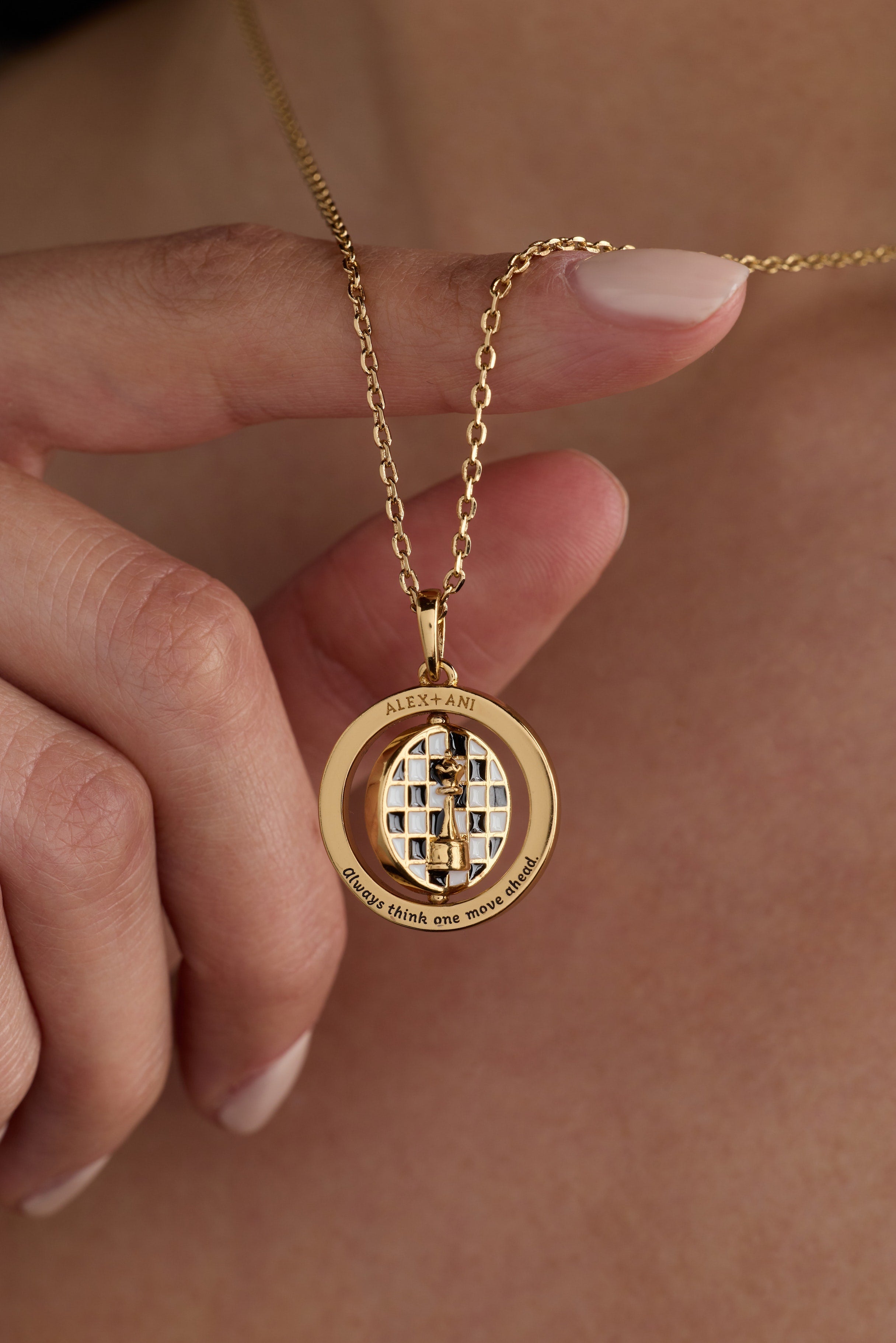 'Always Think One Move Ahead' Chess Spinner Pendant - Aaria Tees Aaria Tees