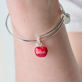 Teacher 'Grow, Inspire, Love' Apple Charm Bangle - Aaria Tees Aaria Tees