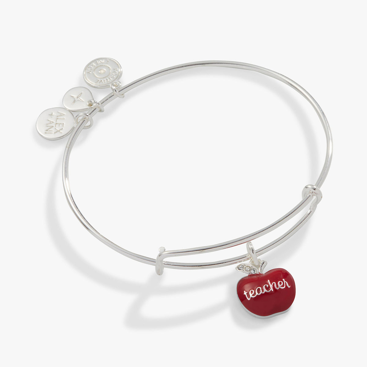 Teacher 'Grow, Inspire, Love' Apple Charm Bangle - Aaria Tees