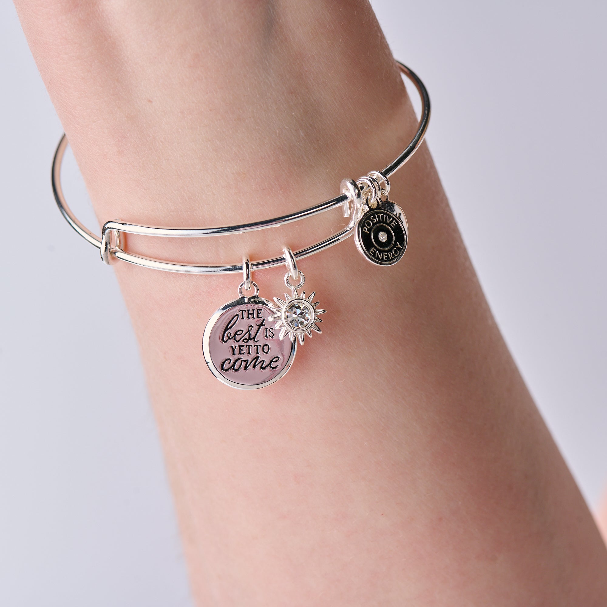 'The Best Is Yet To Come' Duo Charm Bangle - Aaria Tees Aaria Tees
